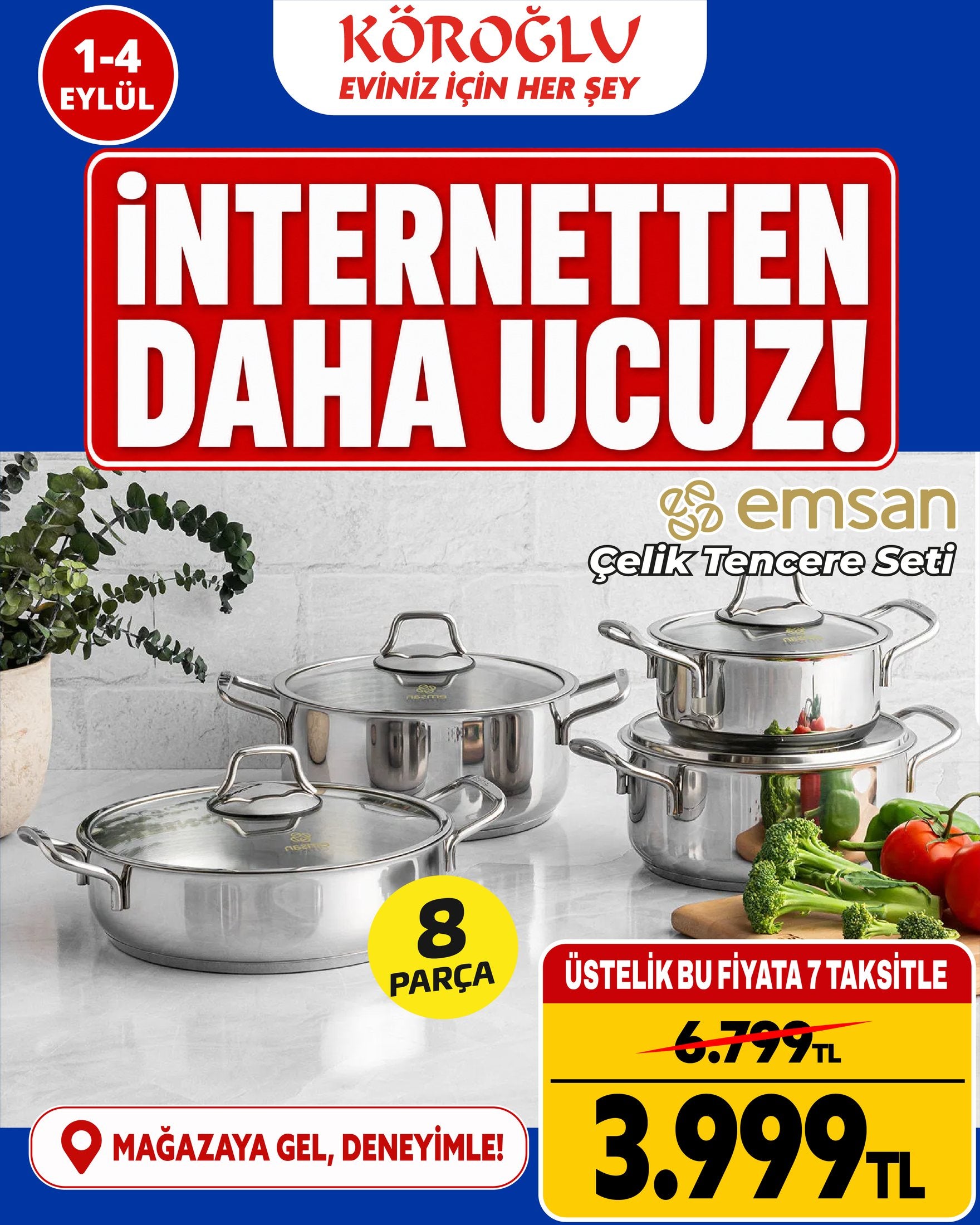 Emsan Çelik Tencere Seti 8 Parça Main image