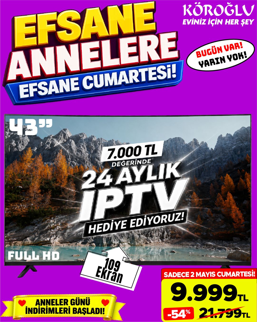 43" Full HD TV 24 Aylık IPTV Hediyeli Main image