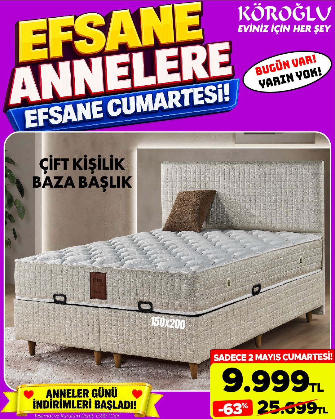Çift Kişilik Baza Başlık 150x200