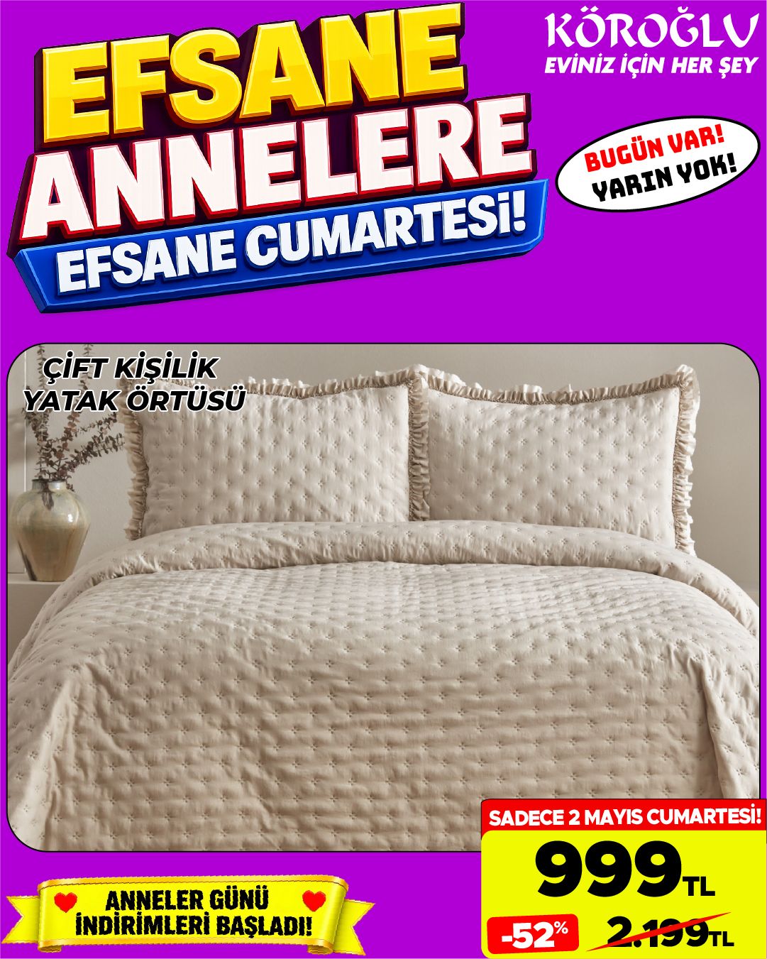 Çift Kişilik Yatak Örtüsü