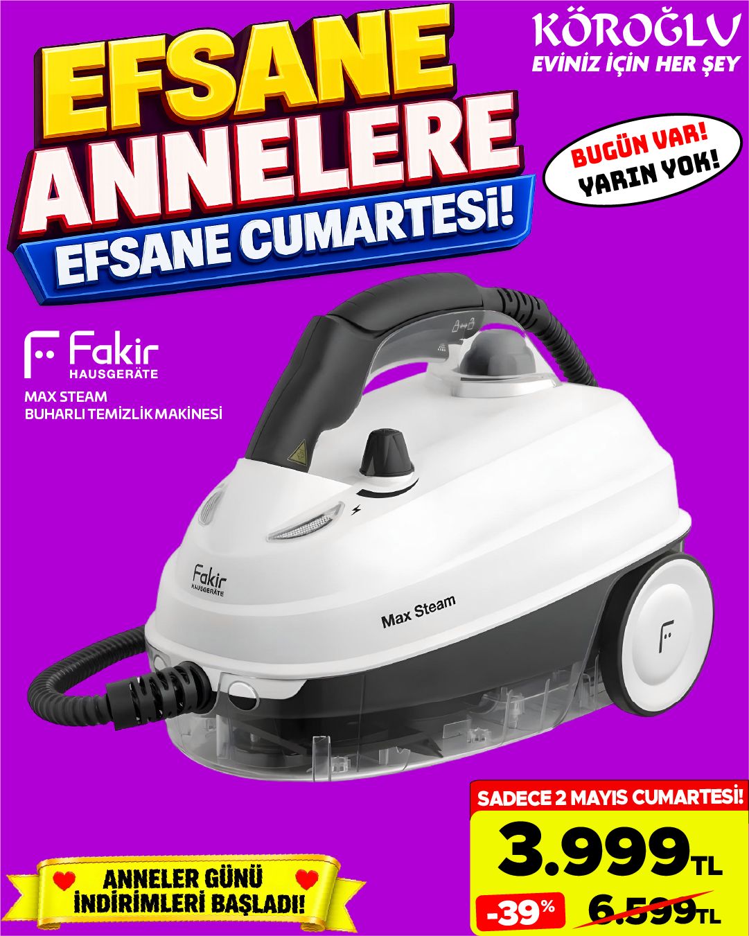 Fakir Max Steam Buharlı Temizlik Makinesi