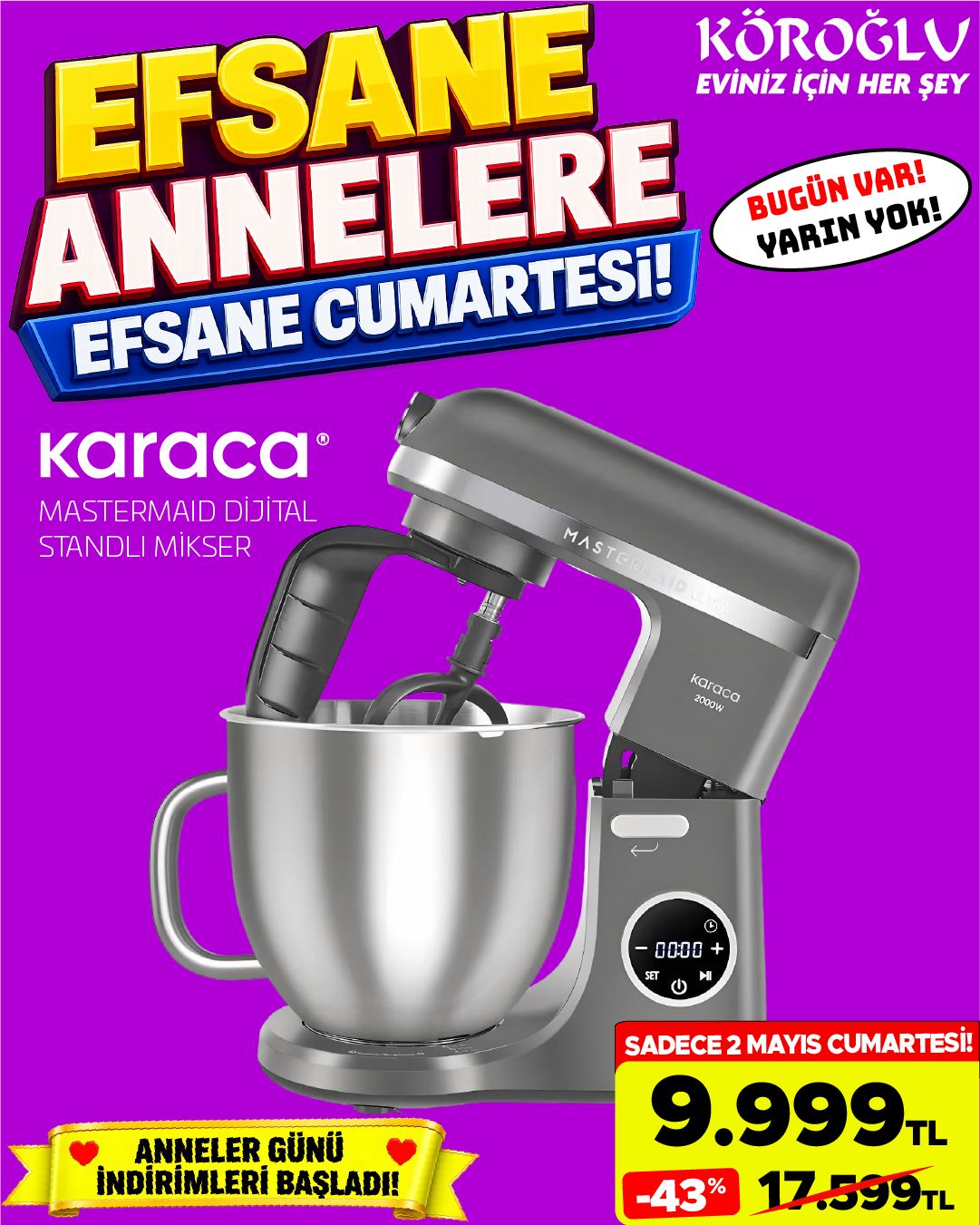 Karaca Mastermaid Dijital Standlı Mikser Main image