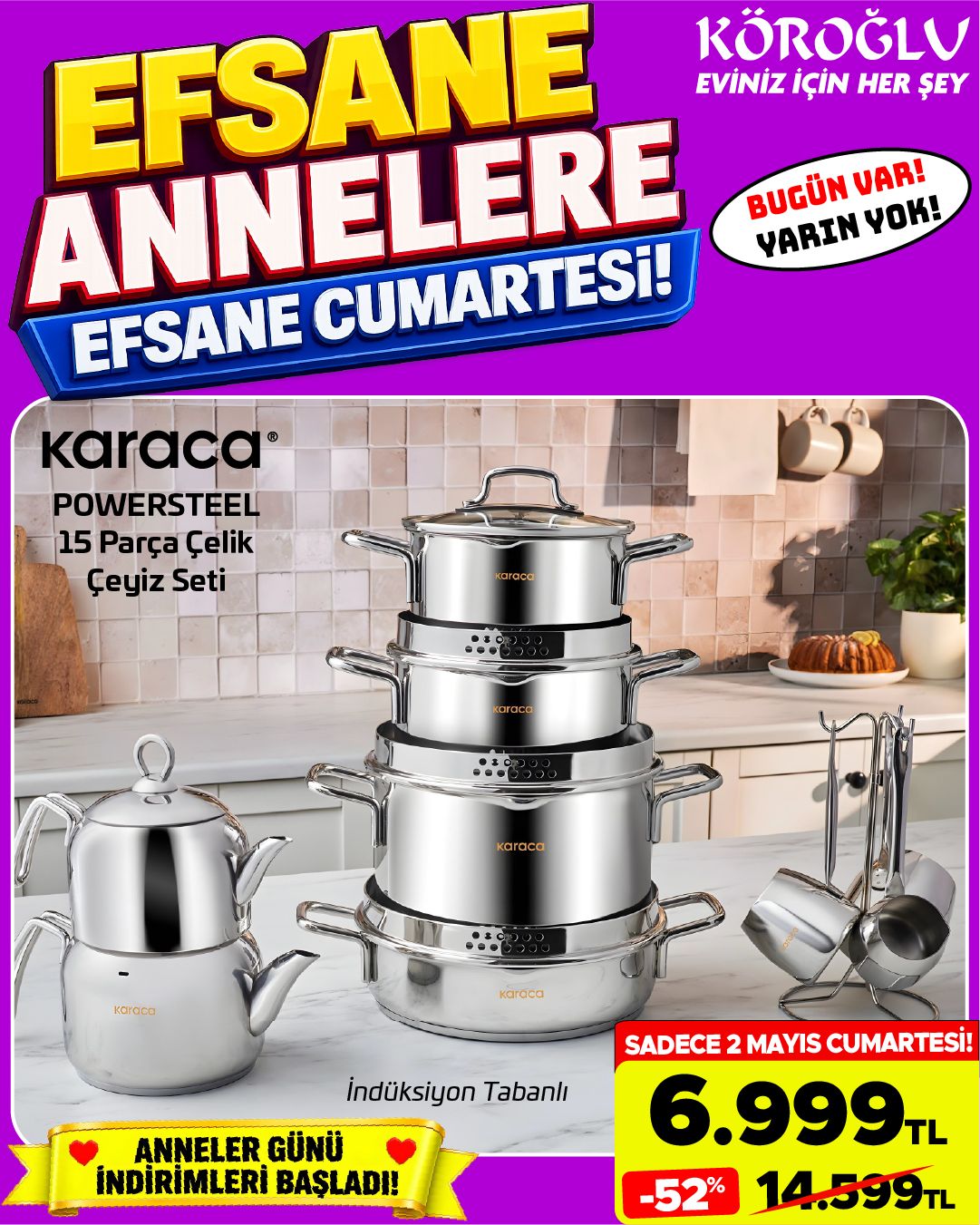 Karaca Powersteel 15 Parça Çelik Çeyiz Seti Main image