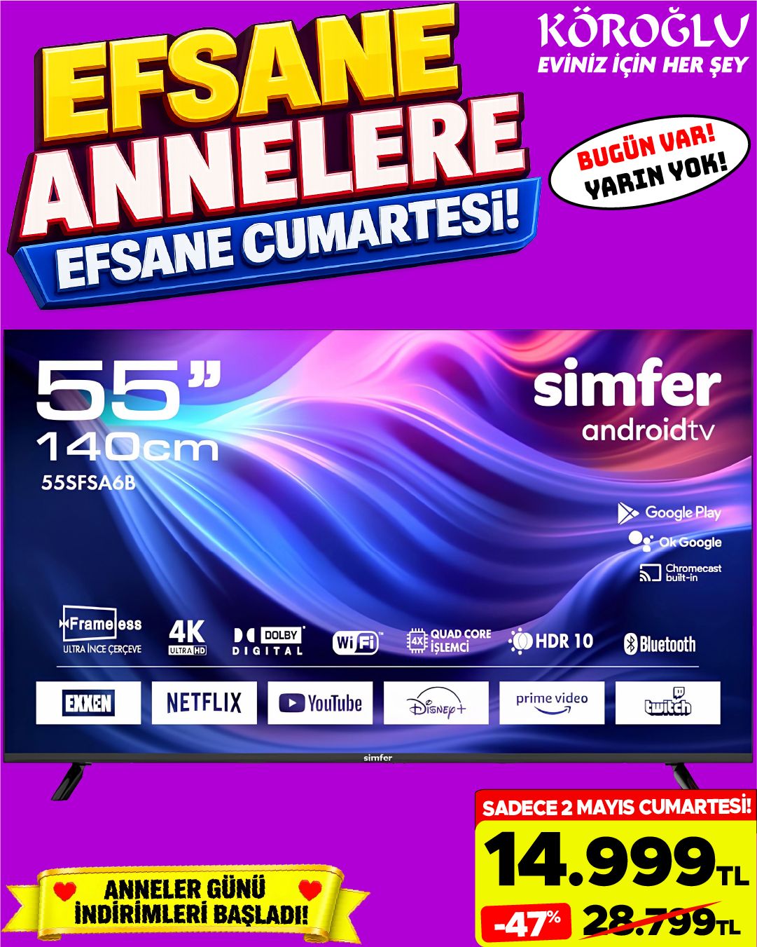 Simfer 55SFSA6B 55" Android TV Main image