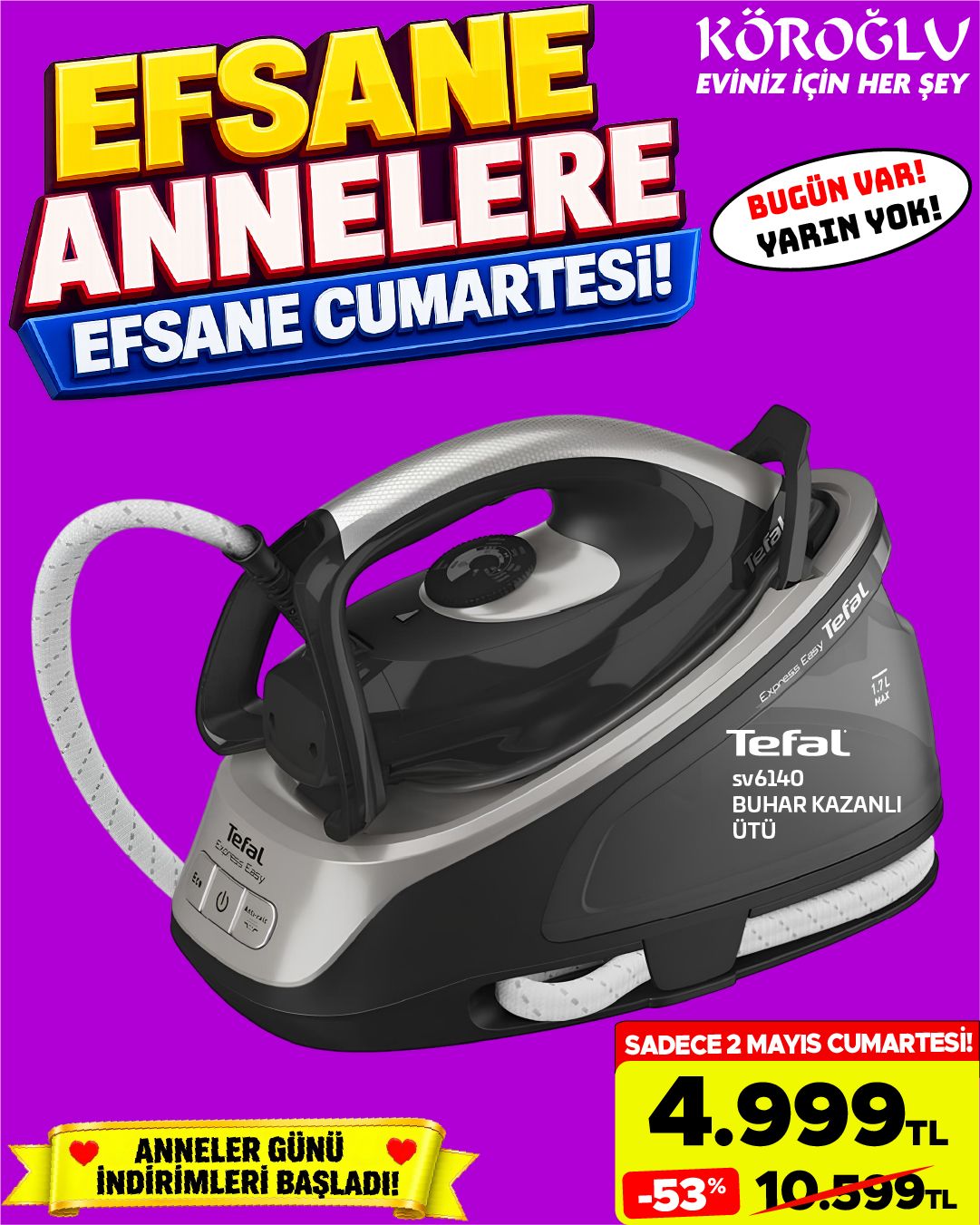Tefal SV6140 Buhar Kazanlı Ütü Main image