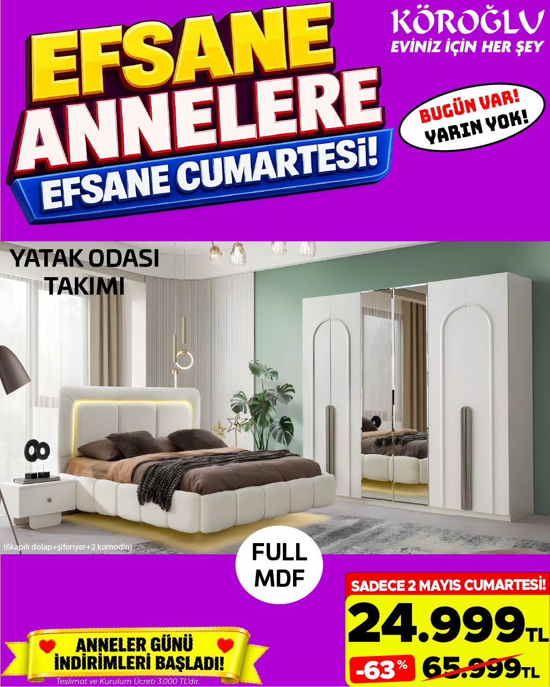 Yatak Odası Takımı Full MDF