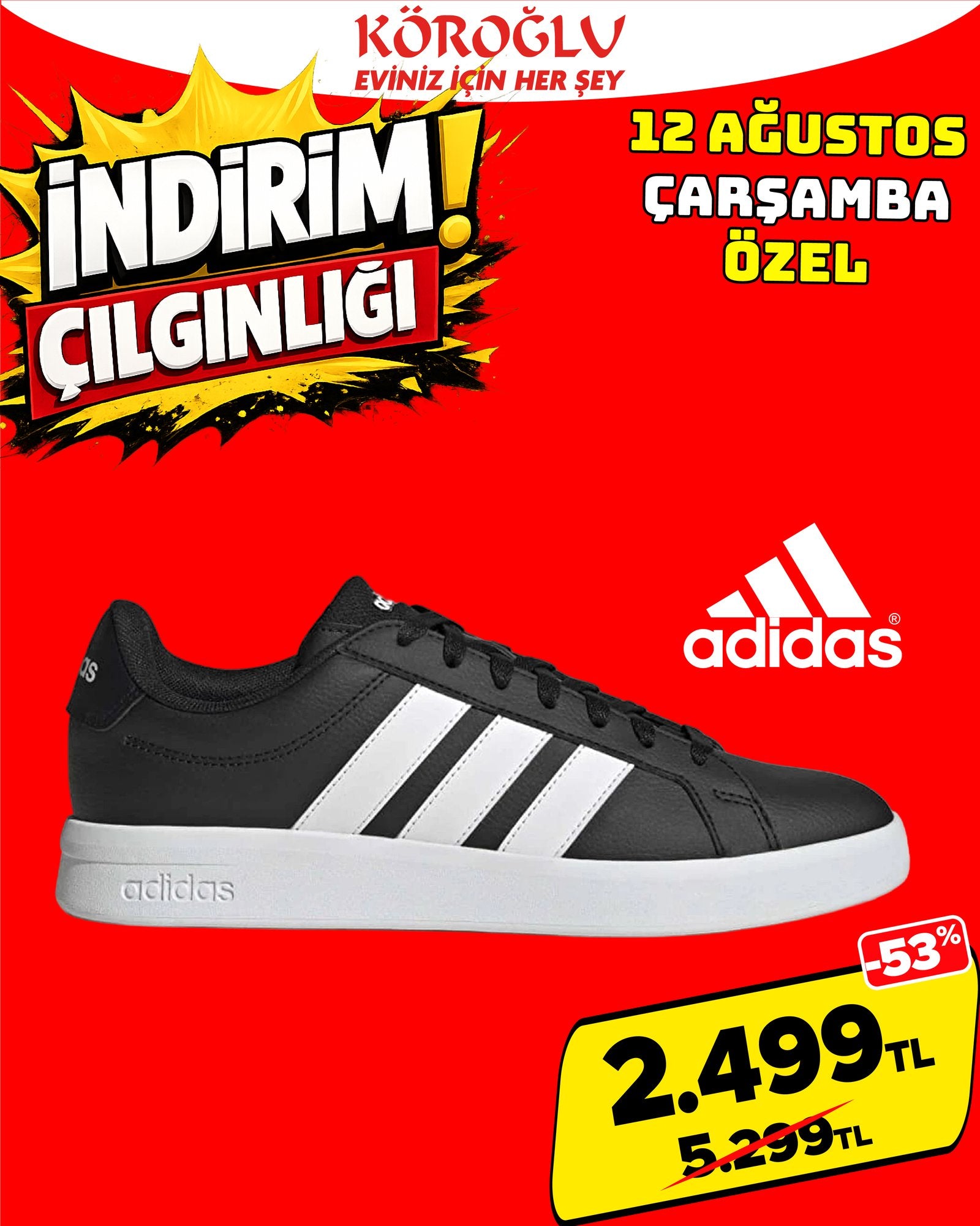 Adidas Siyah Spor Ayakkabı