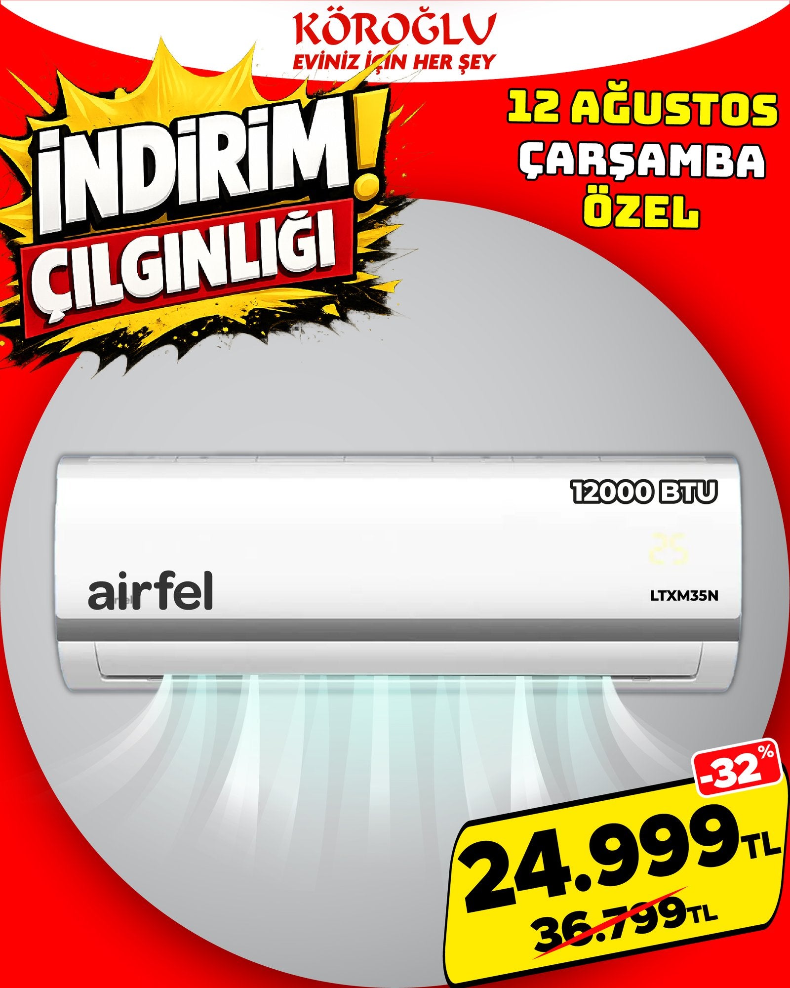 Airfel 12000 BTU Klima Main image