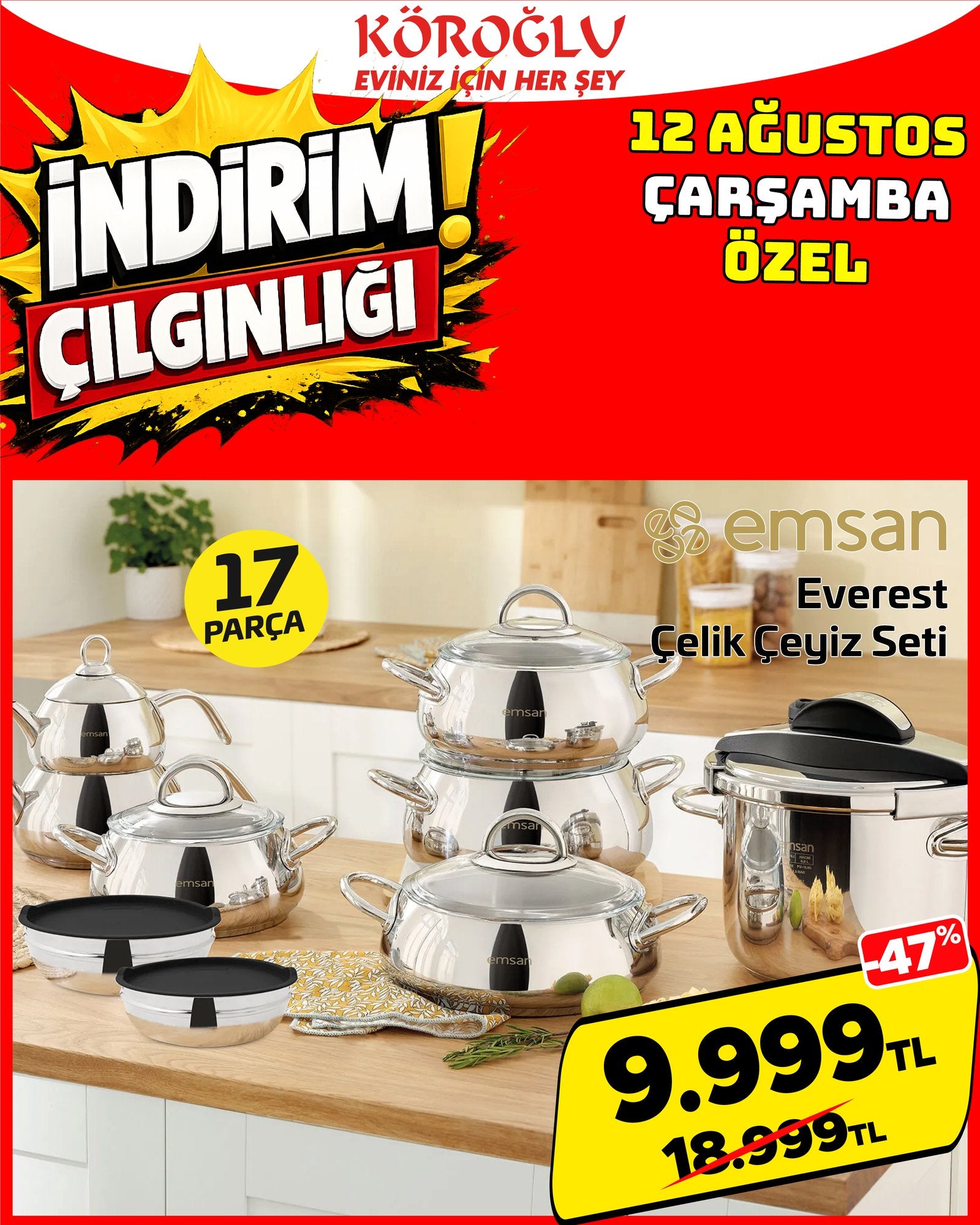 Emsan Everest 17 Parça Çelik Çeyiz Seti Main image