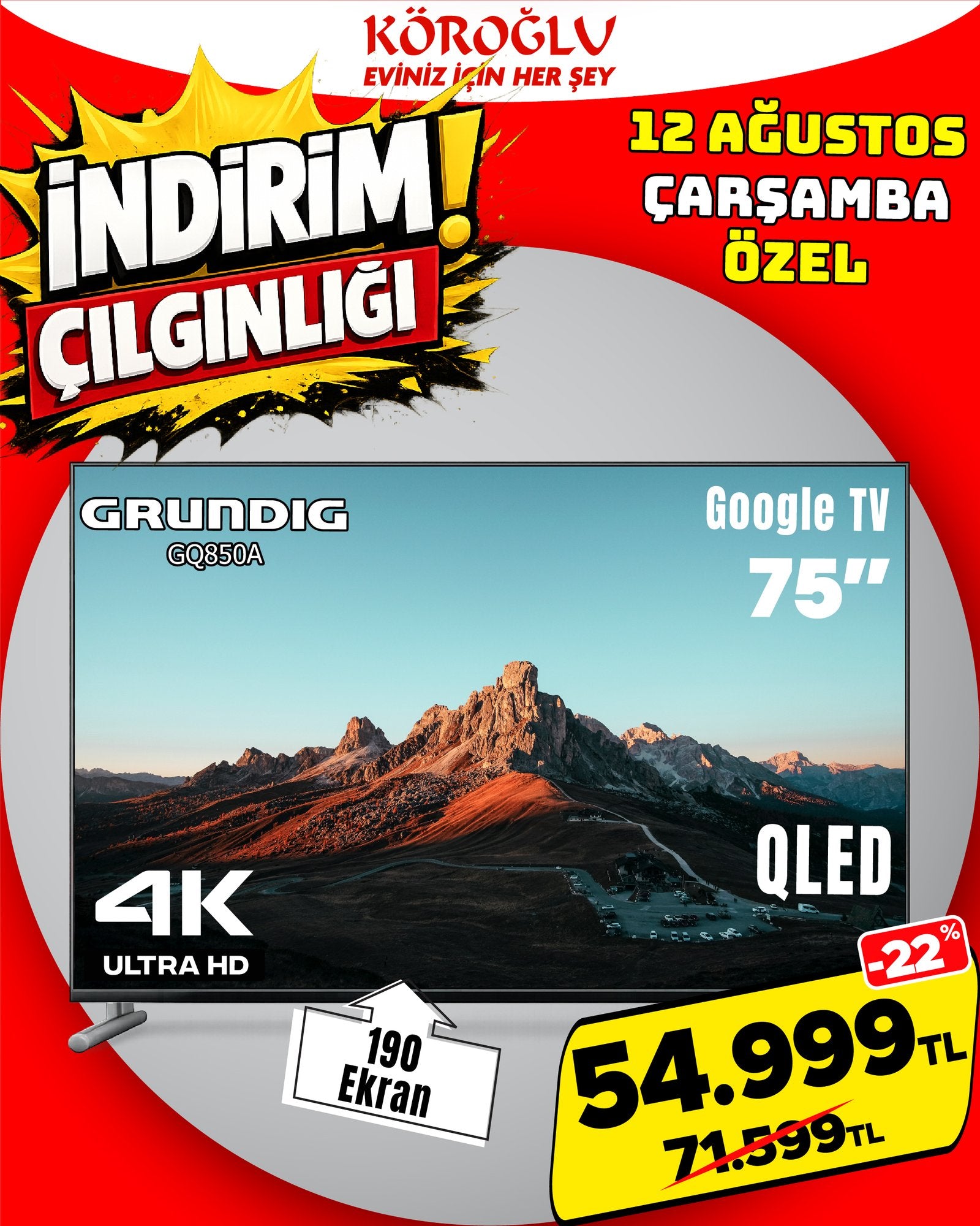 Grundig 75 İnç QLED Google TV Main image