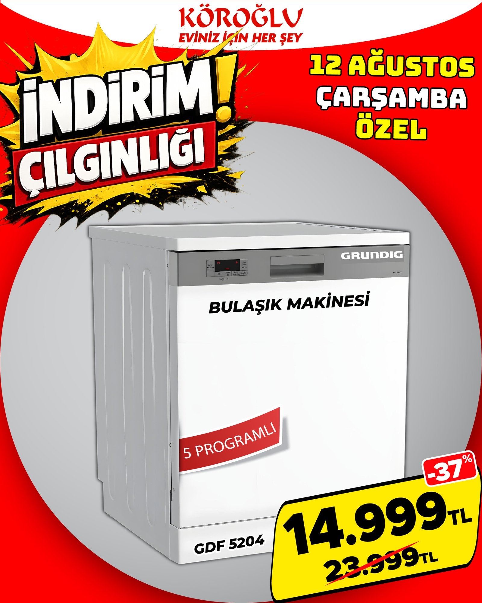 Grundig GDF 5204 5 Programlı Bulaşık Makinesi Main image