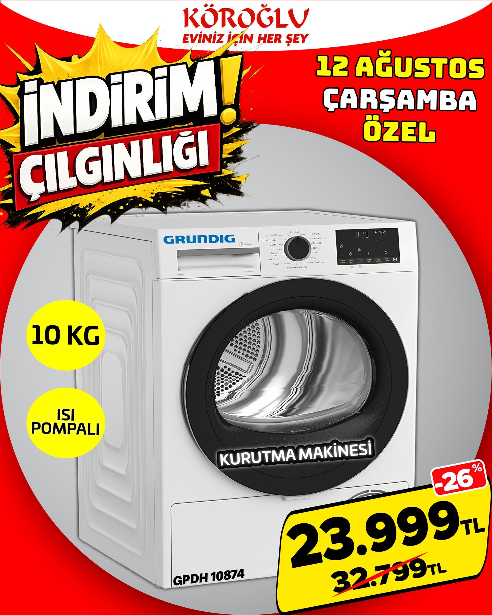 Grundig GPDH 10824 10 Kg Kurutma Makinesi Main image