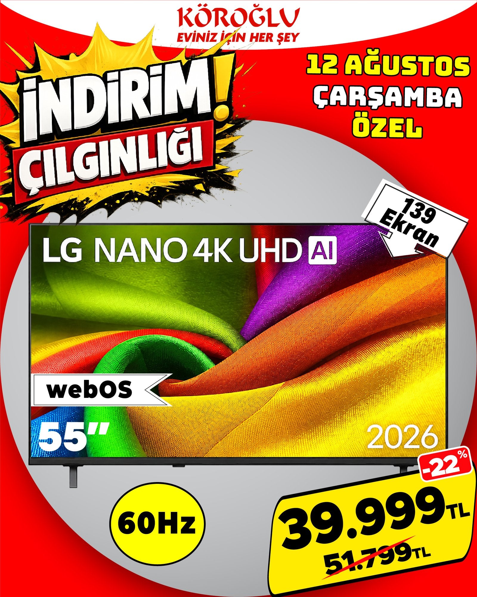 LG Nano 55 İnç 4K webOS TV Main image