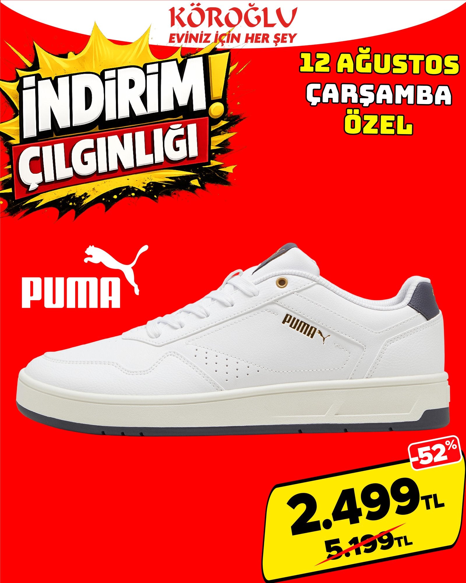 Puma Beyaz Spor Ayakkabı Main image