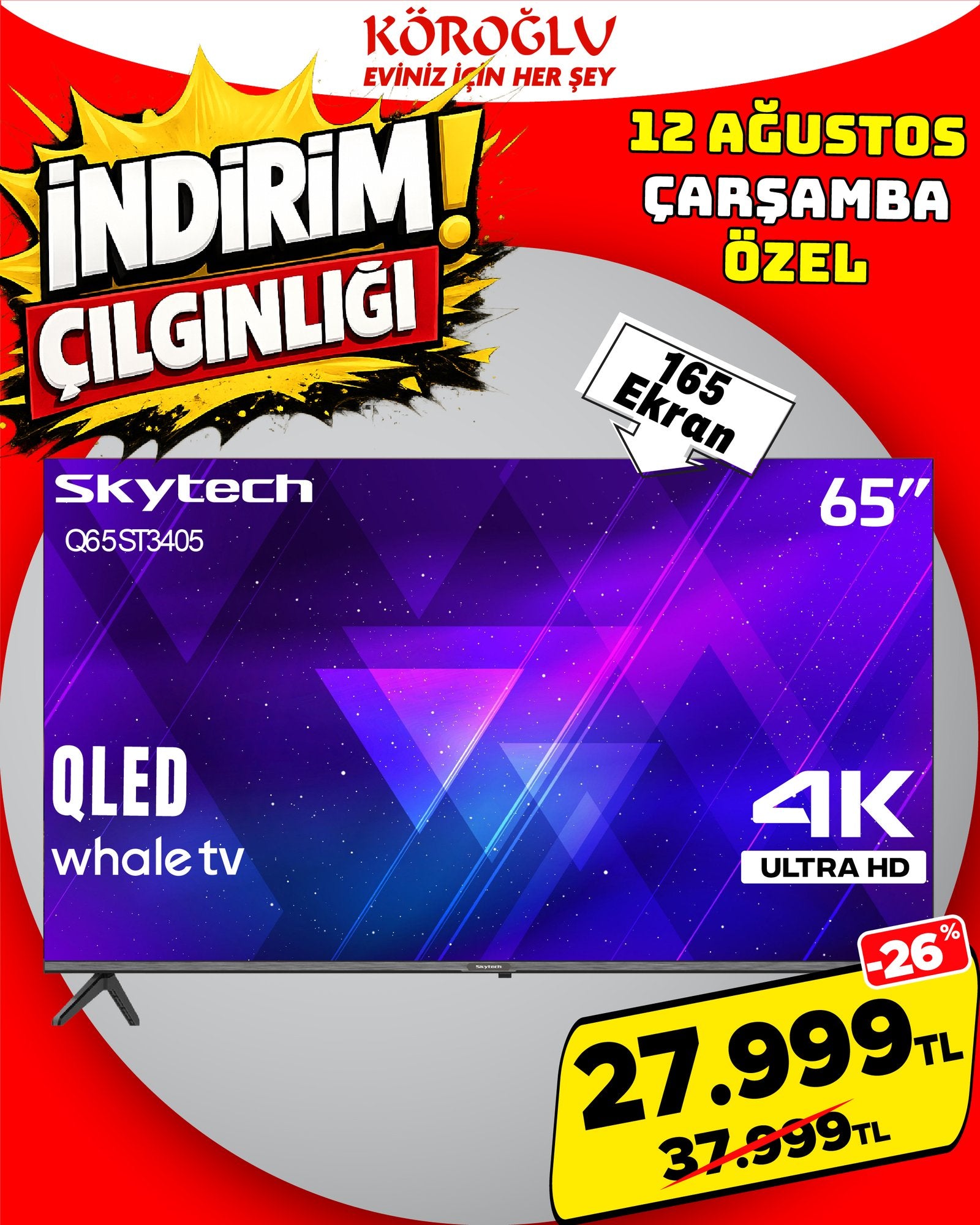 Skytech 65 İnç QLED Whale TV