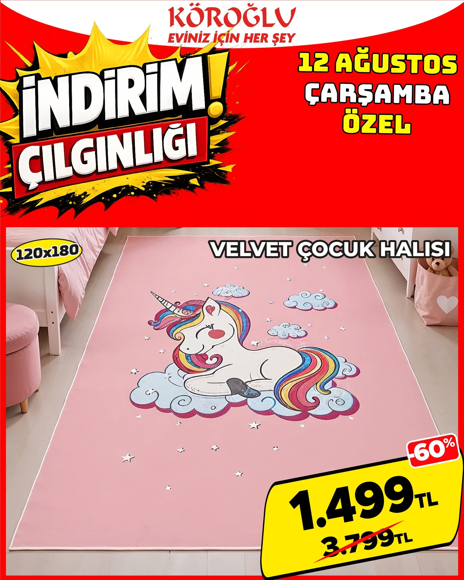 Velvet Çocuk Halısı 120x180 cm Main image