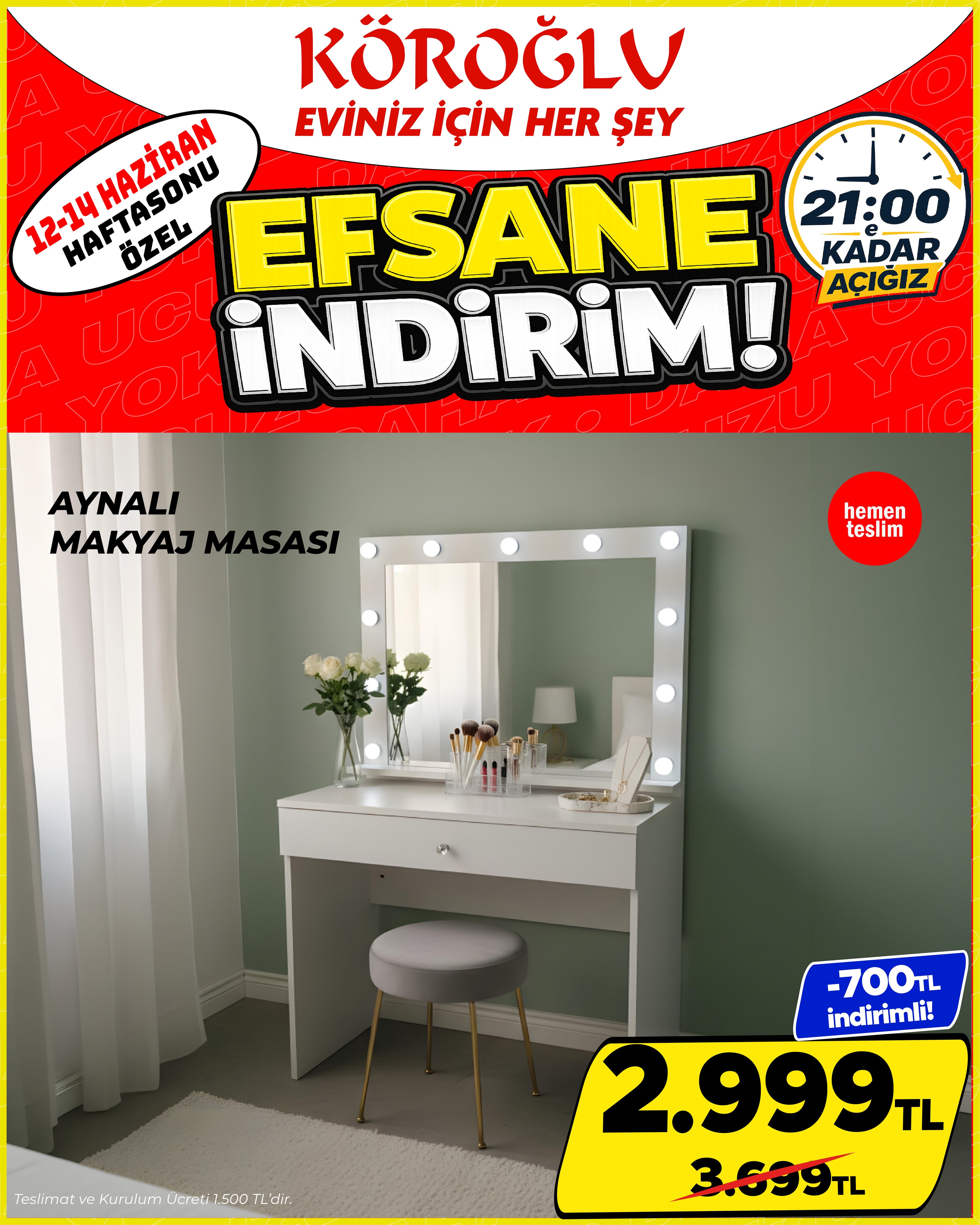 Aynalı Makyaj Masası