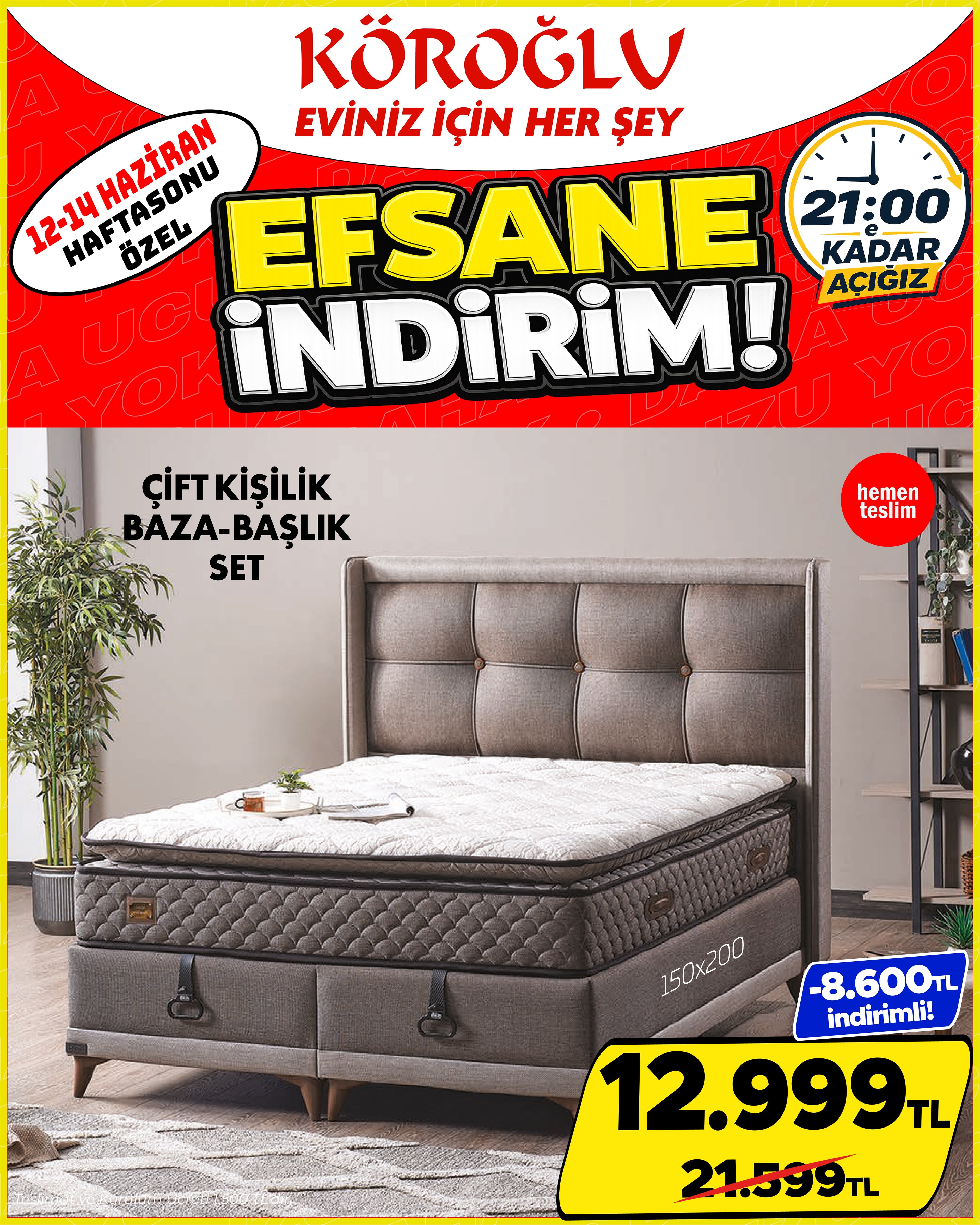 Çift Kişilik Baza Başlık Set 150x200