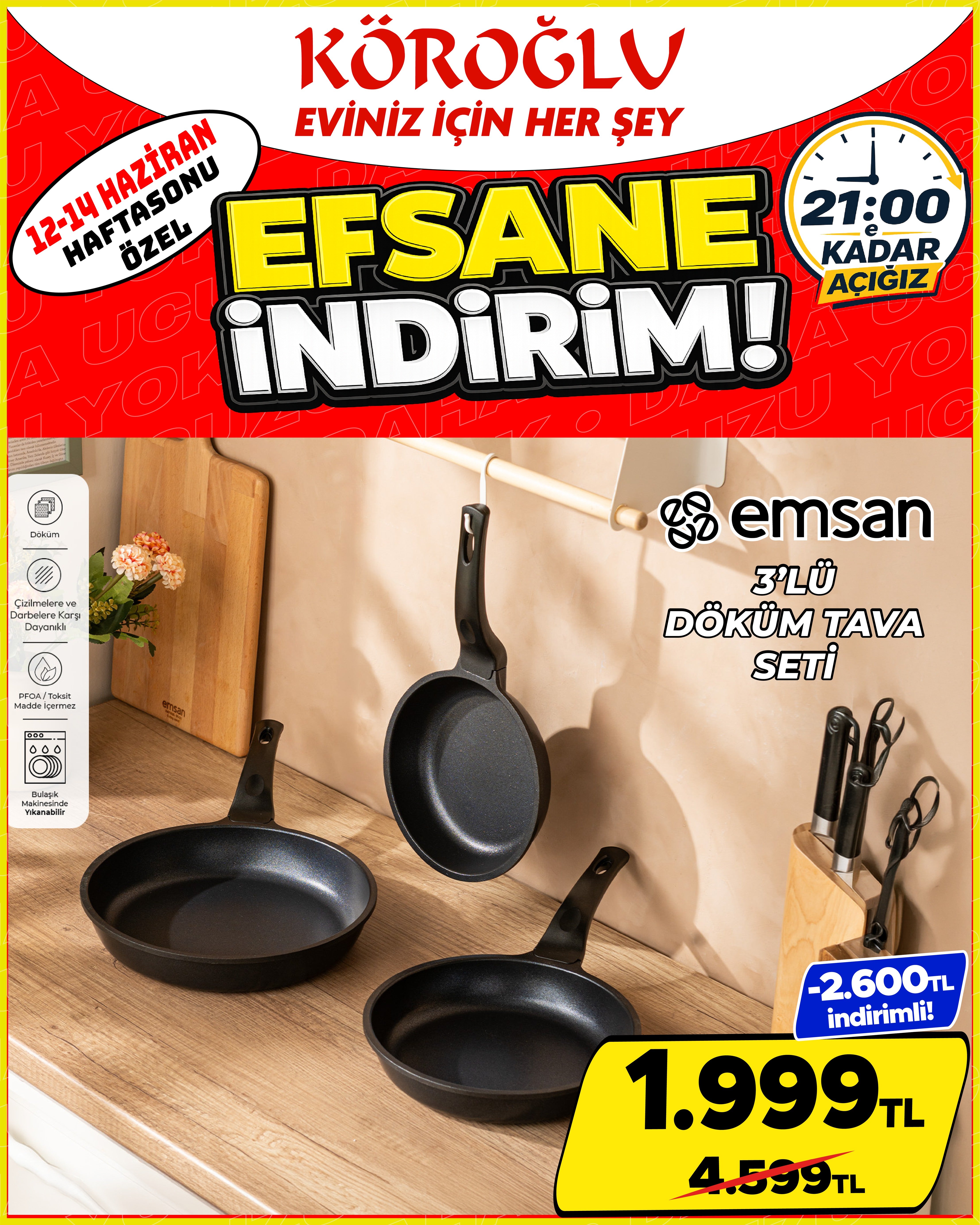 Emsan 3lü Stonewave Tava Seti Main image