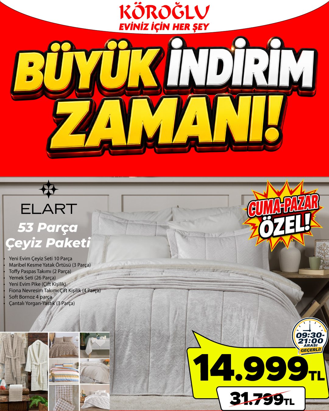 Elart 53 Parça Çeyiz Paketi