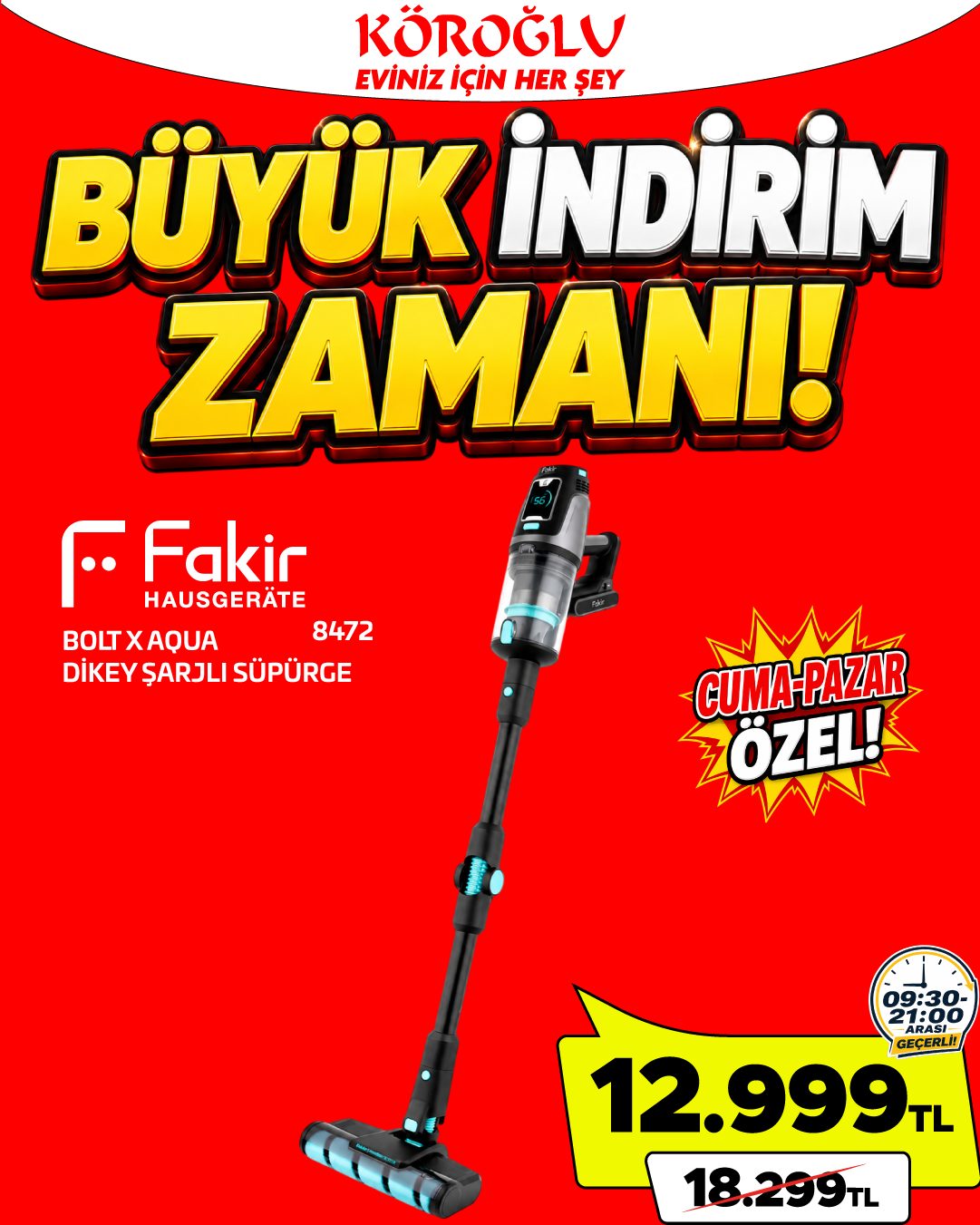 Fakir Dikey Şarjlı Süpürge Main image