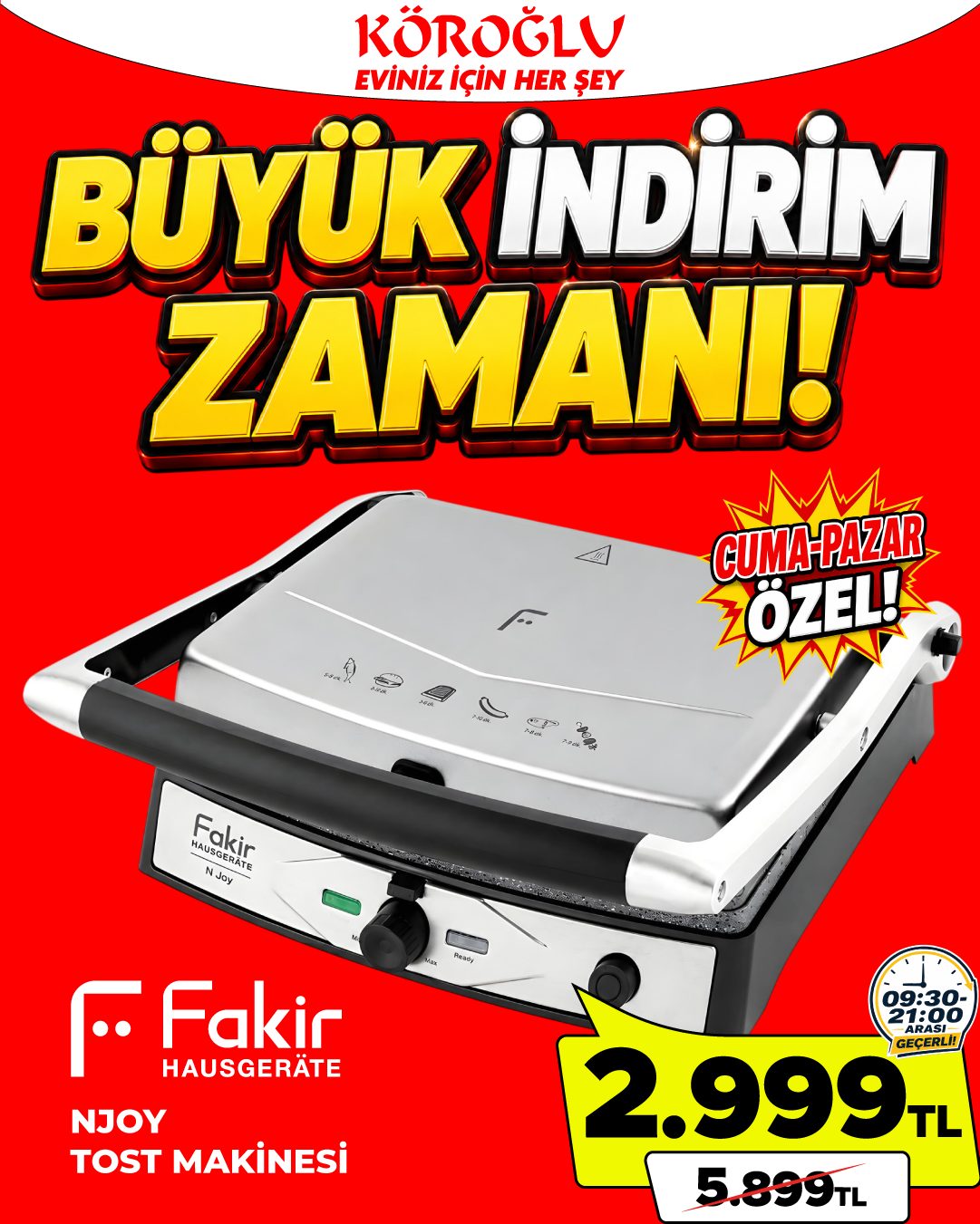 Fakir Tost Makinesi