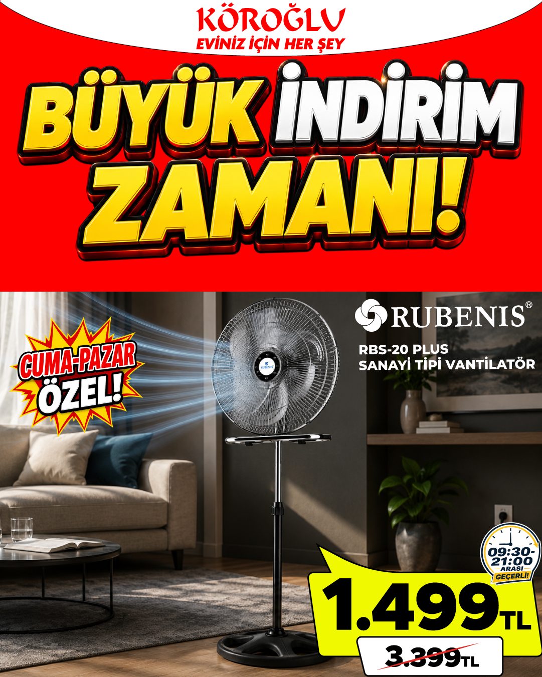 Rubenis Sanayi Tipi Vantilatör