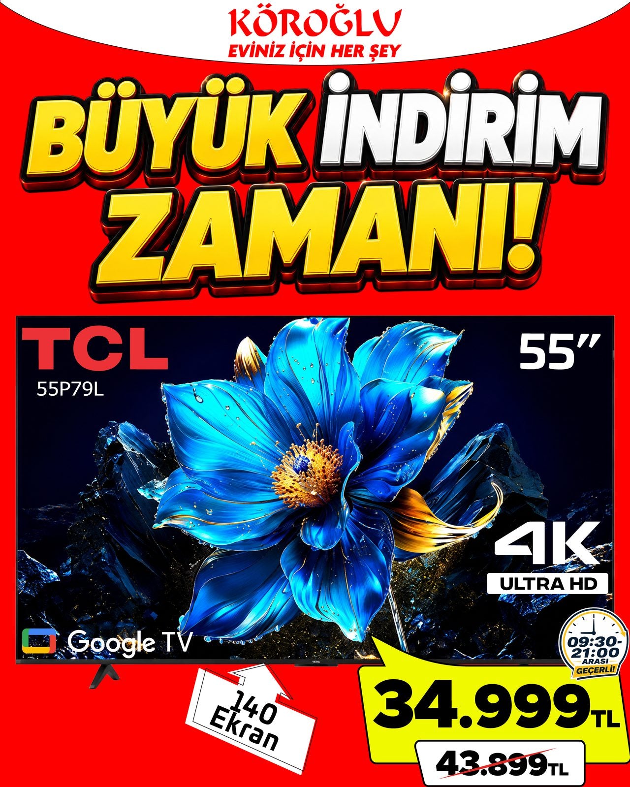 TCL 55 İnç Google TV