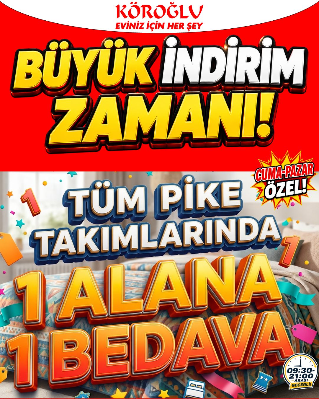 Tüm Pike Takımlarında 1 Alana 1 Bedava
