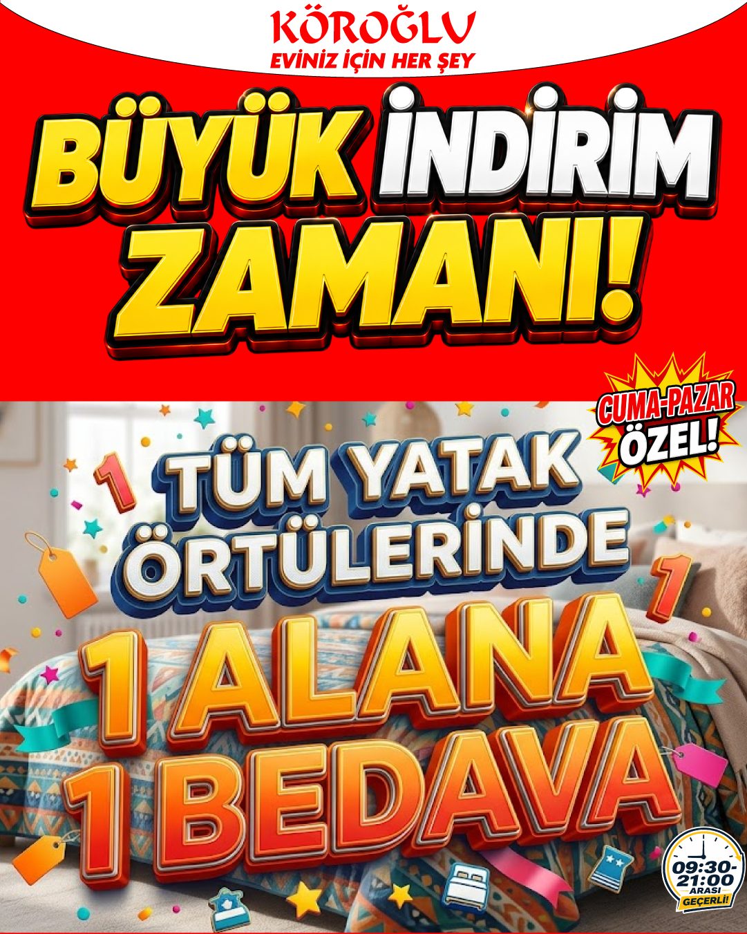 Tüm Yatak Örtülerinde 1 Alana 1 Bedava Main image