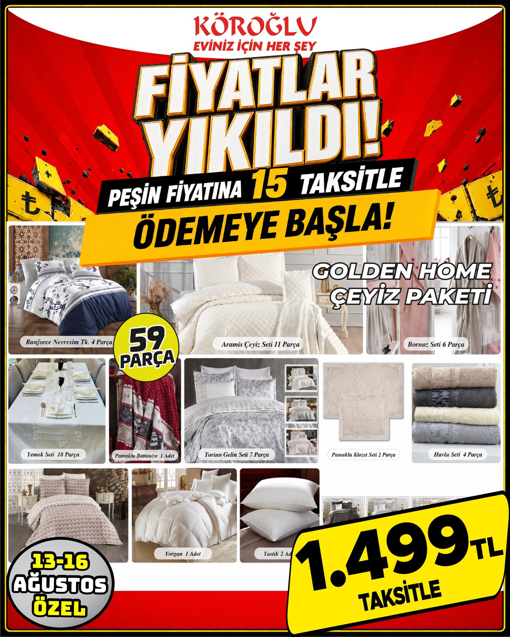 Golden Home Çeyiz Paketi 59 Parça