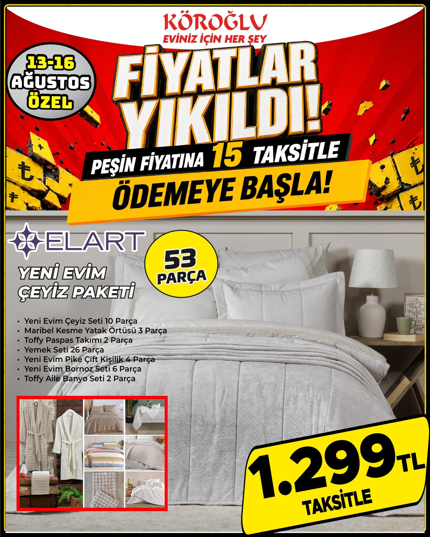 Yeni Evim Çeyiz Paketi 53 Parça