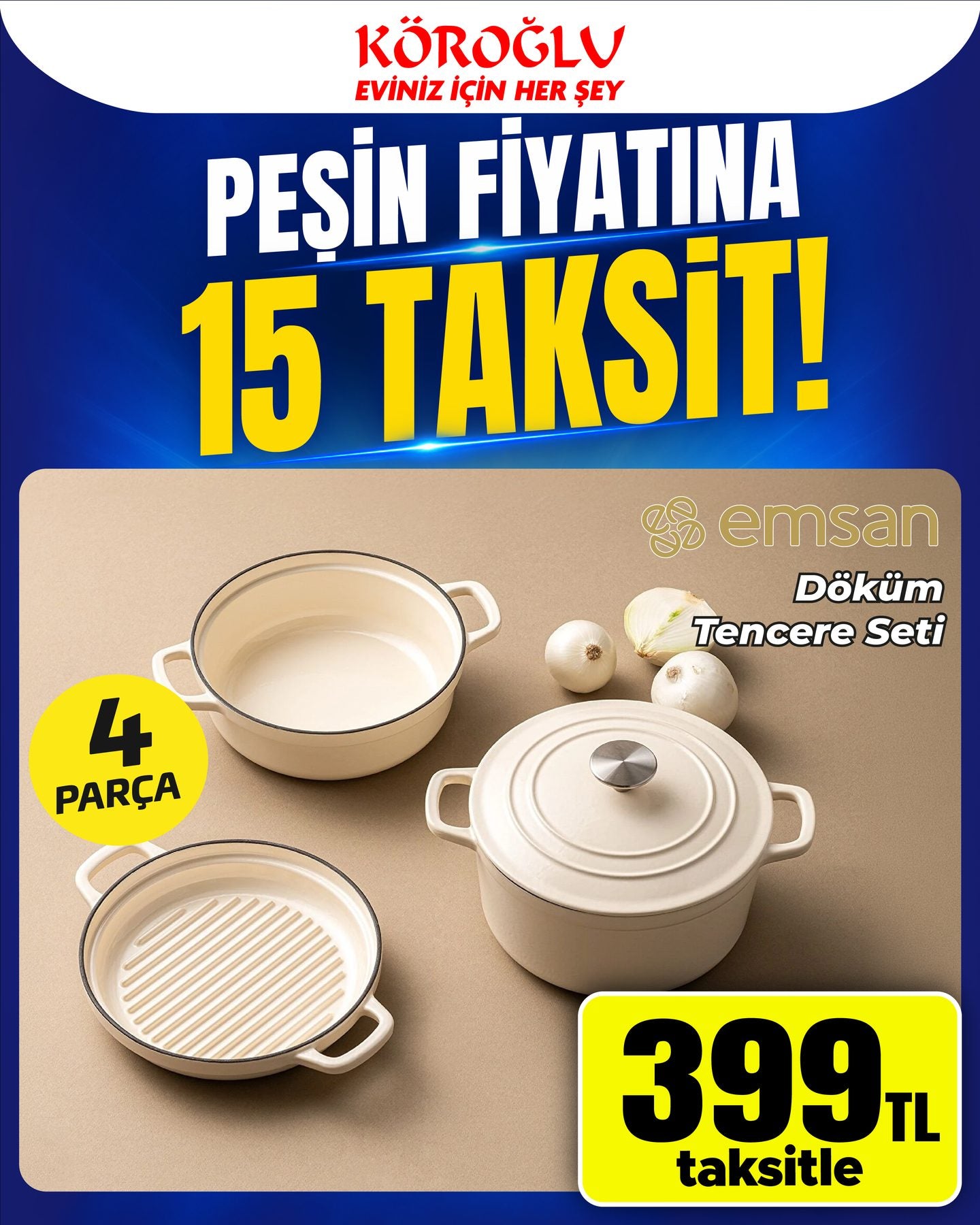 Emsan Döküm Tencere Seti 4 Parça