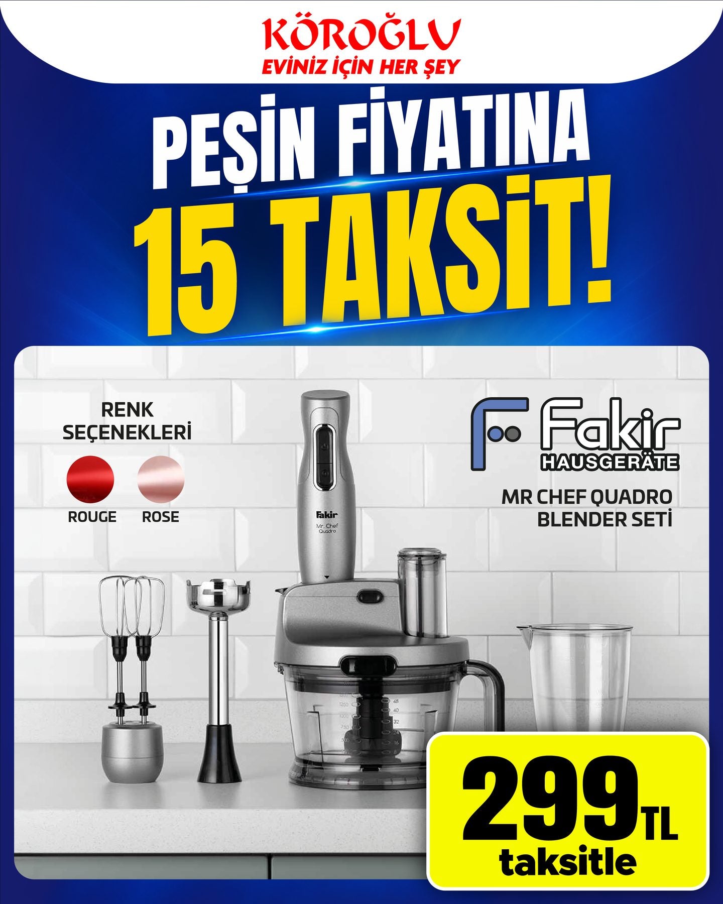 Fakir Mr Chef Quadro Blender Seti