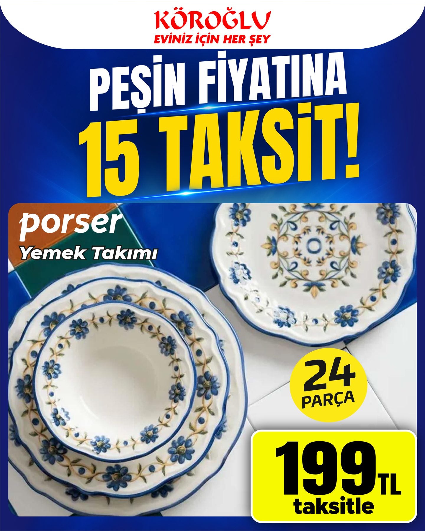 Porser Yemek Takımı 24 Parça