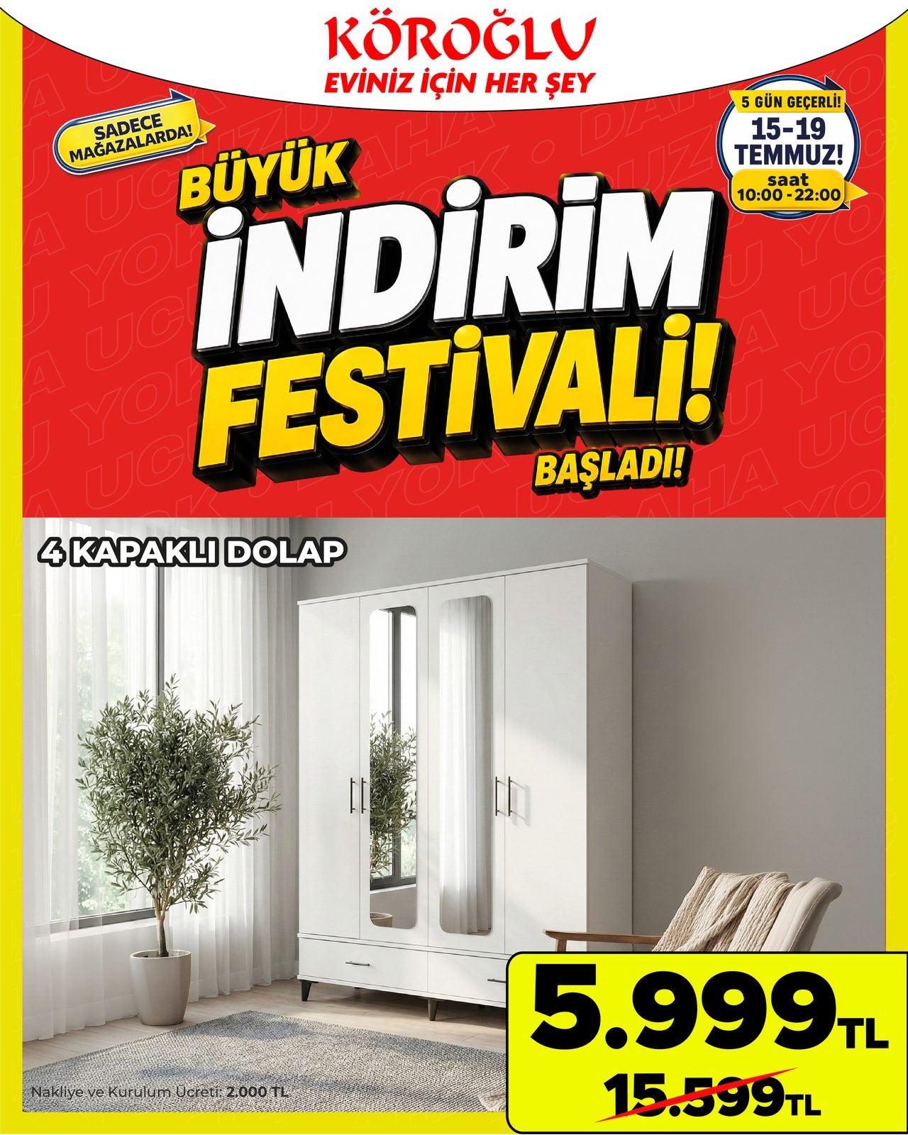 4 Kapaklı Dolap
