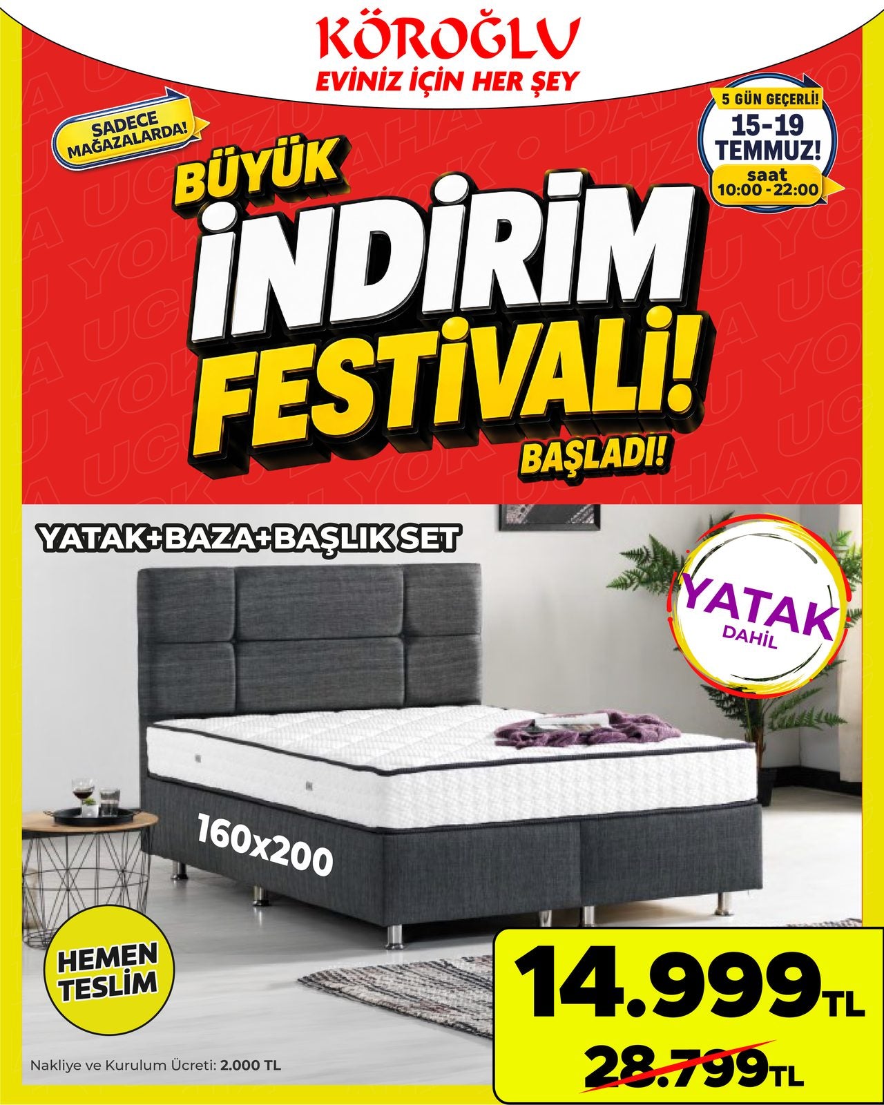 Çift Kişilik Yatak Baza Başlık Seti