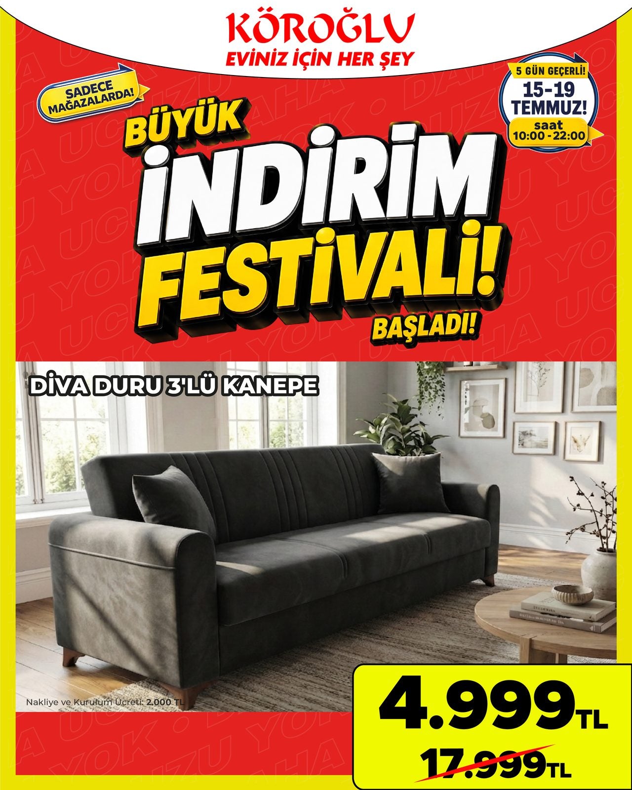 Diva Duru 3'lü Kanepe