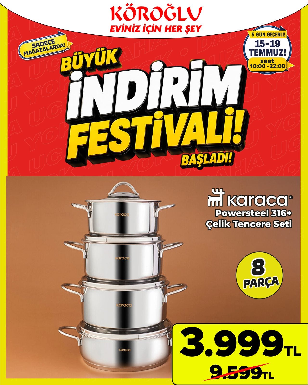Karaca Powersteel 8 Parça Çelik Tencere Seti Main image