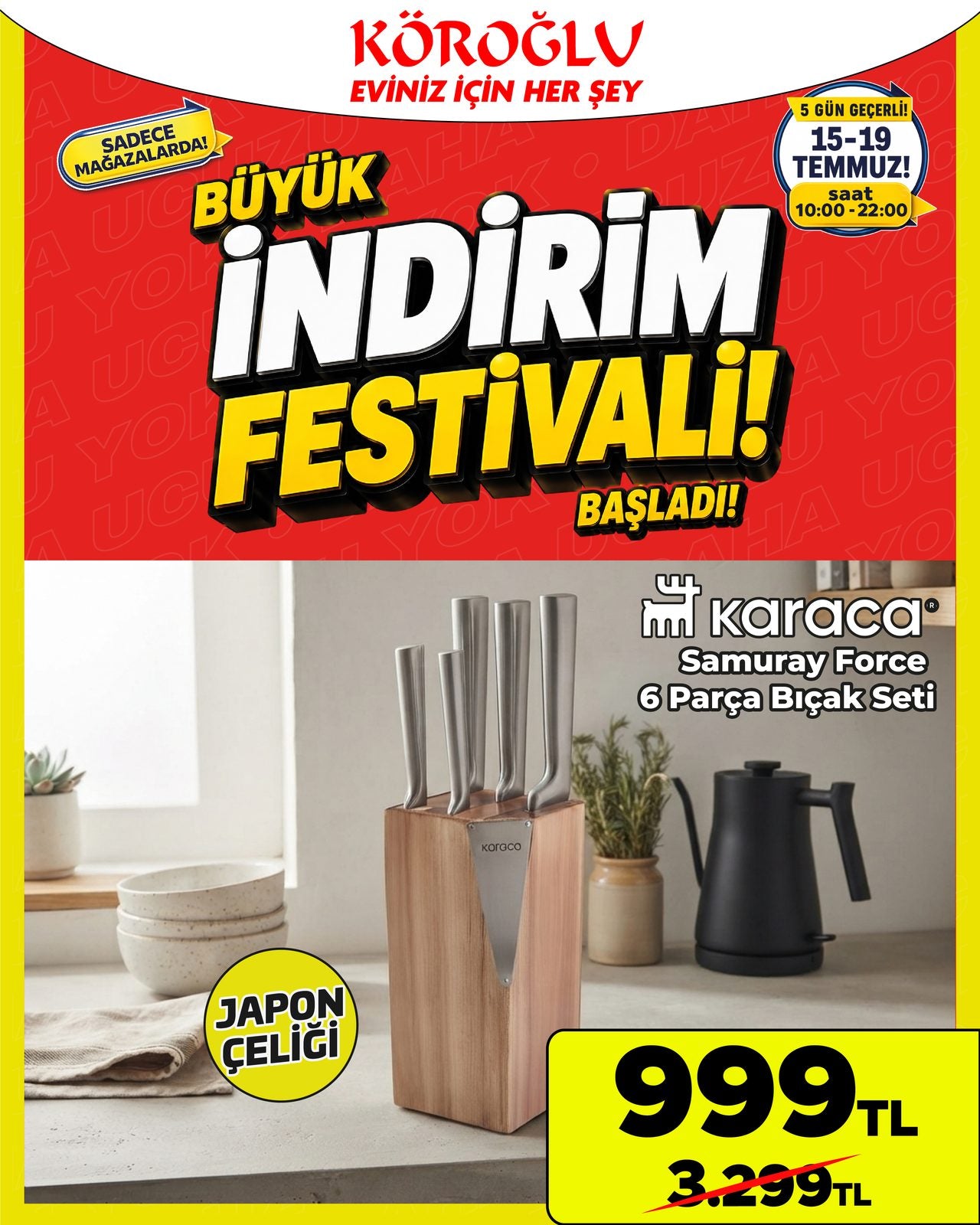 Karaca Samuray Force 6 Parça Bıçak Seti