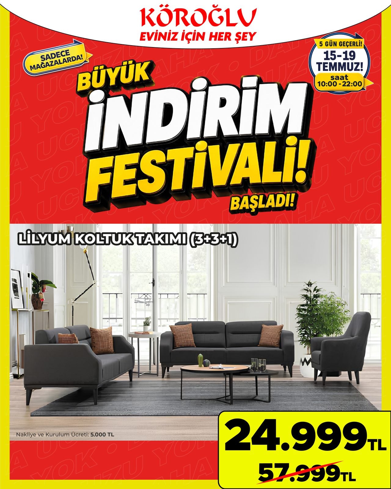 Lityum Koltuk Takımı 3+3+1