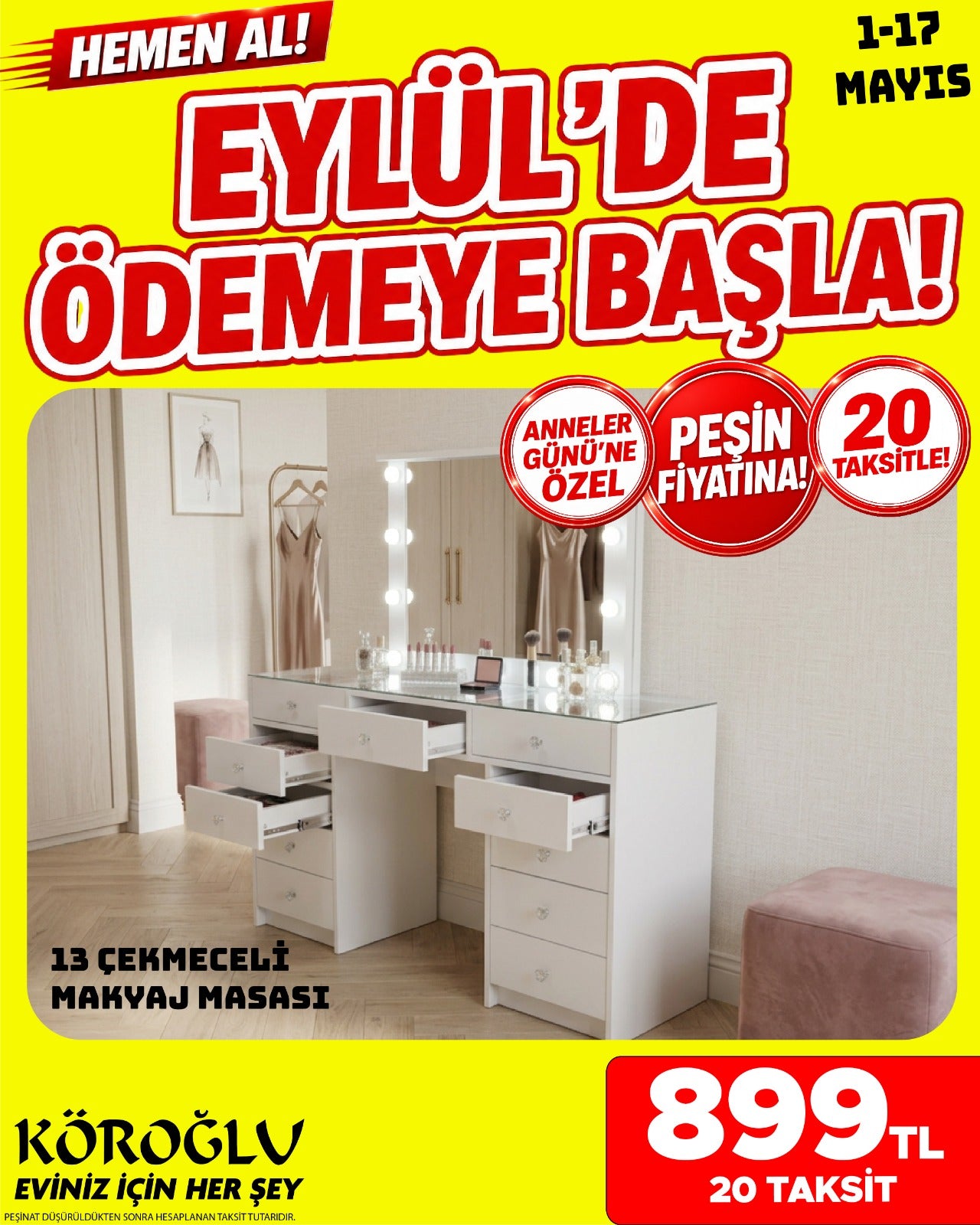 13 Çekmeceli Makyaj Masası Main image
