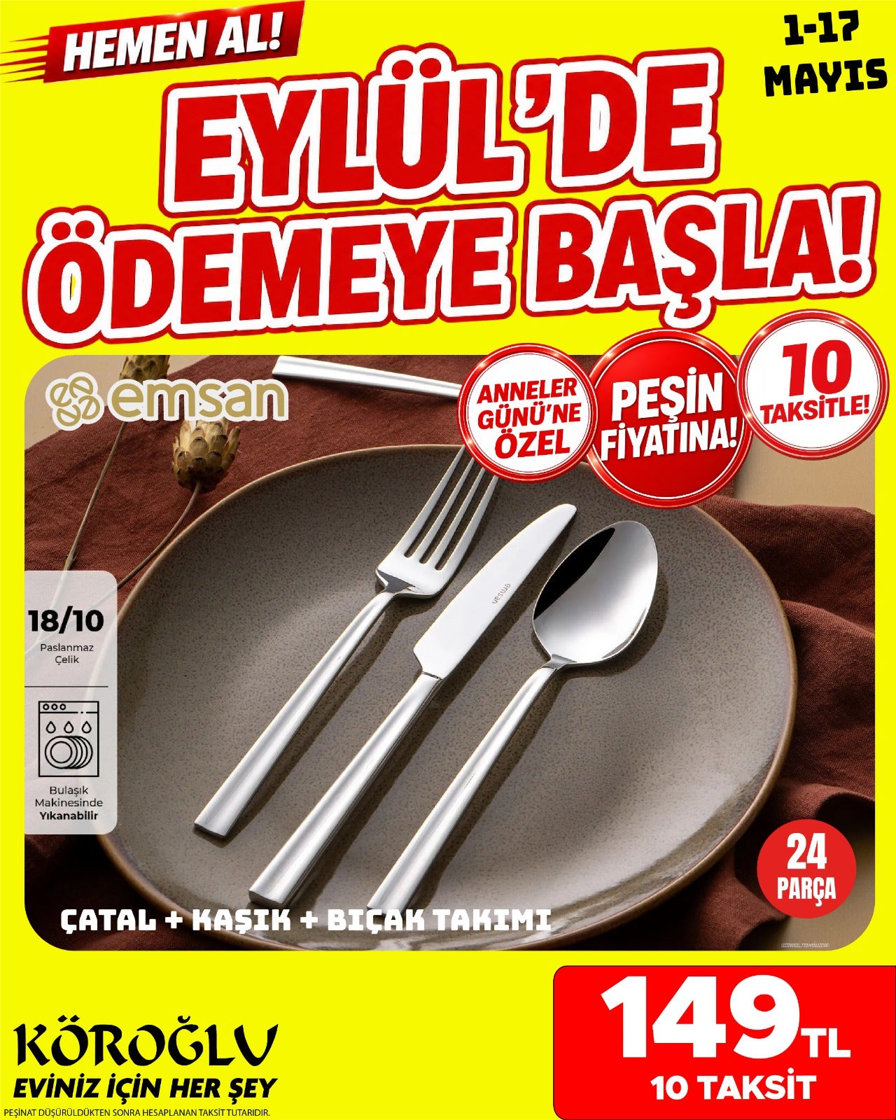Emsan Çatal Kaşık Bıçak Seti Main image