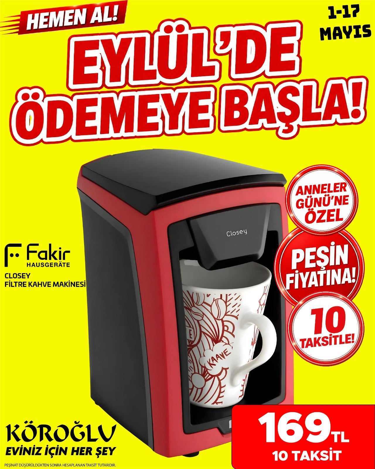 Fakir Closey Filtre Kahve Makinesi