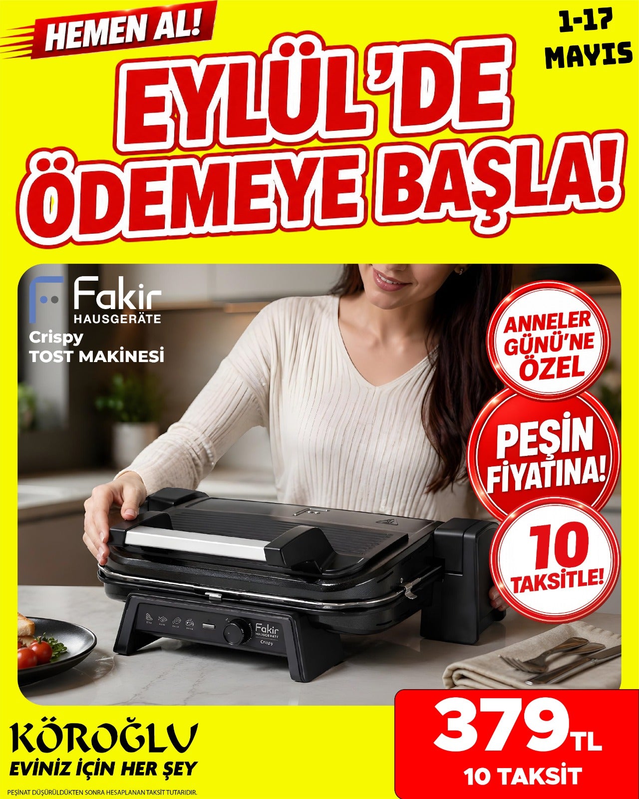 Fakir Crispy Tost Makinesi
