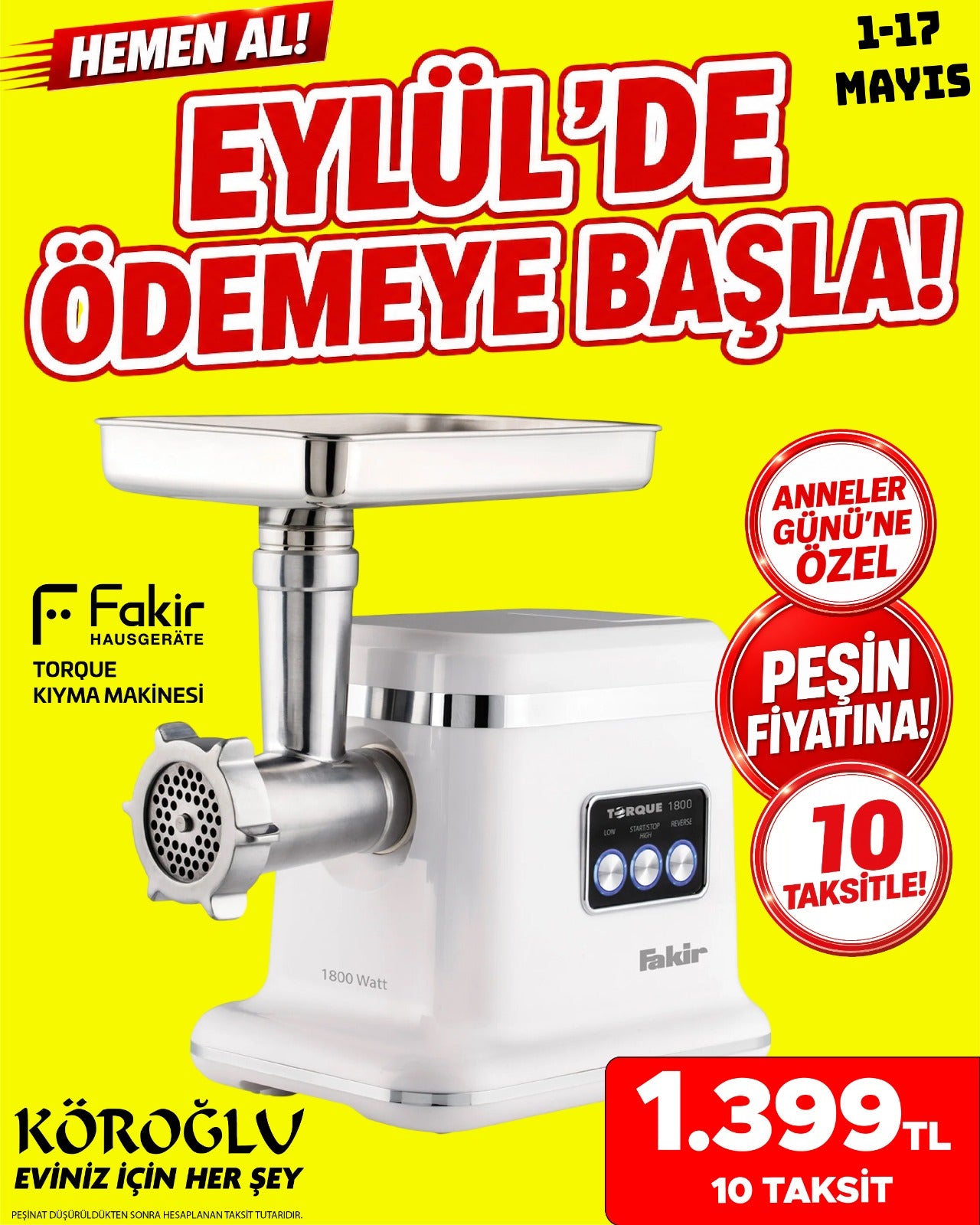 Fakir Torque Kıyma Makinesi