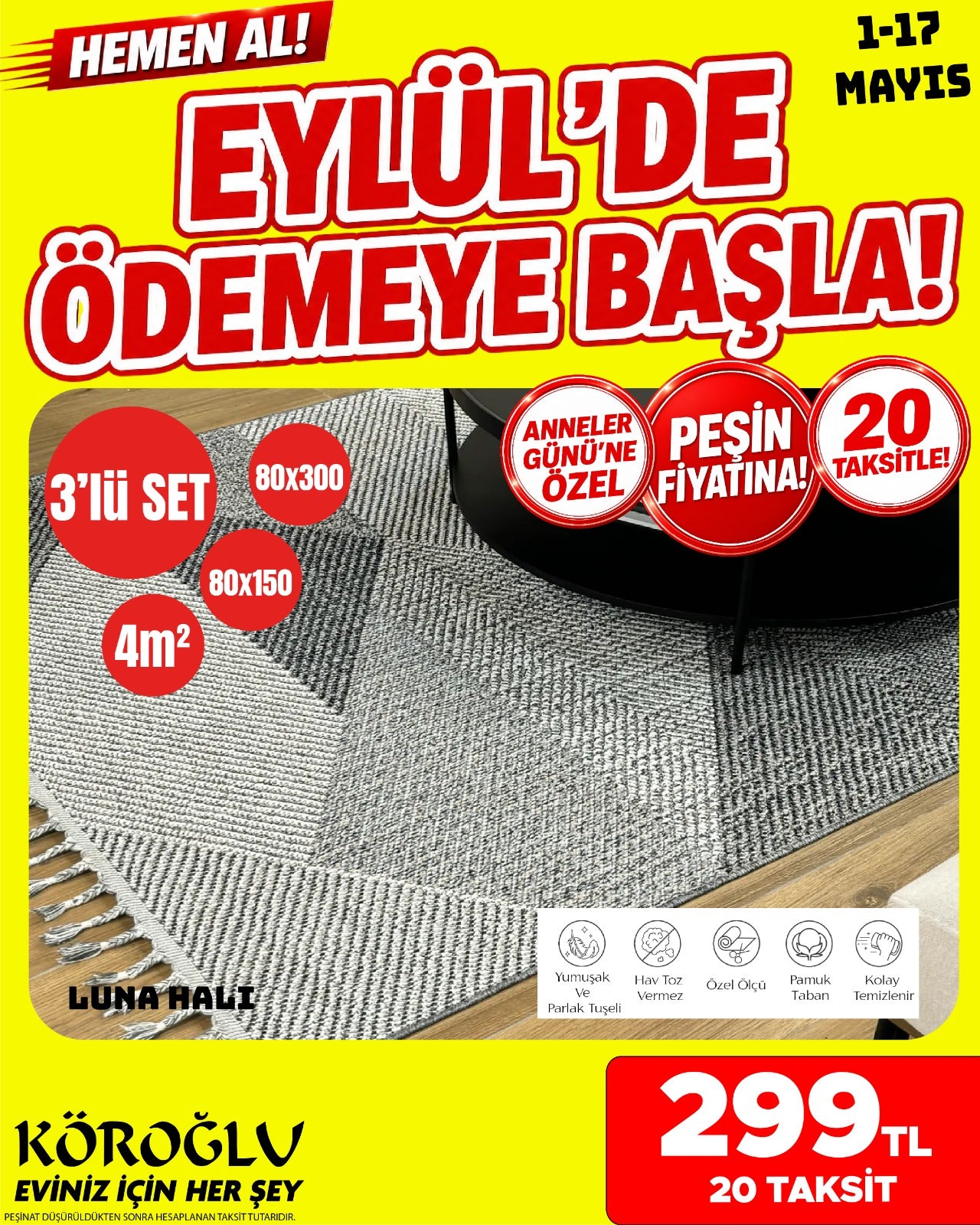Luna Halı Seti