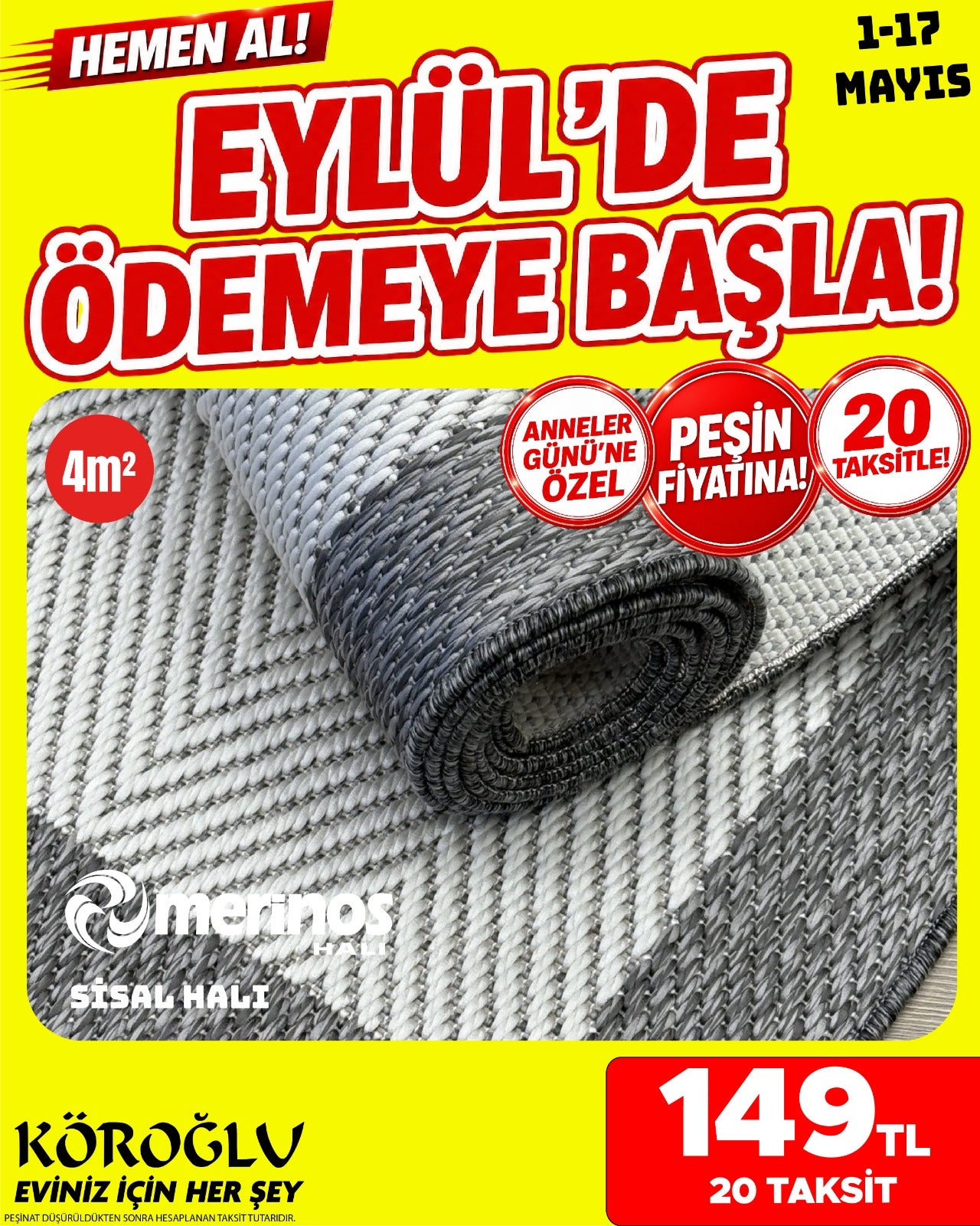 Makroser Sisal Halı Main image