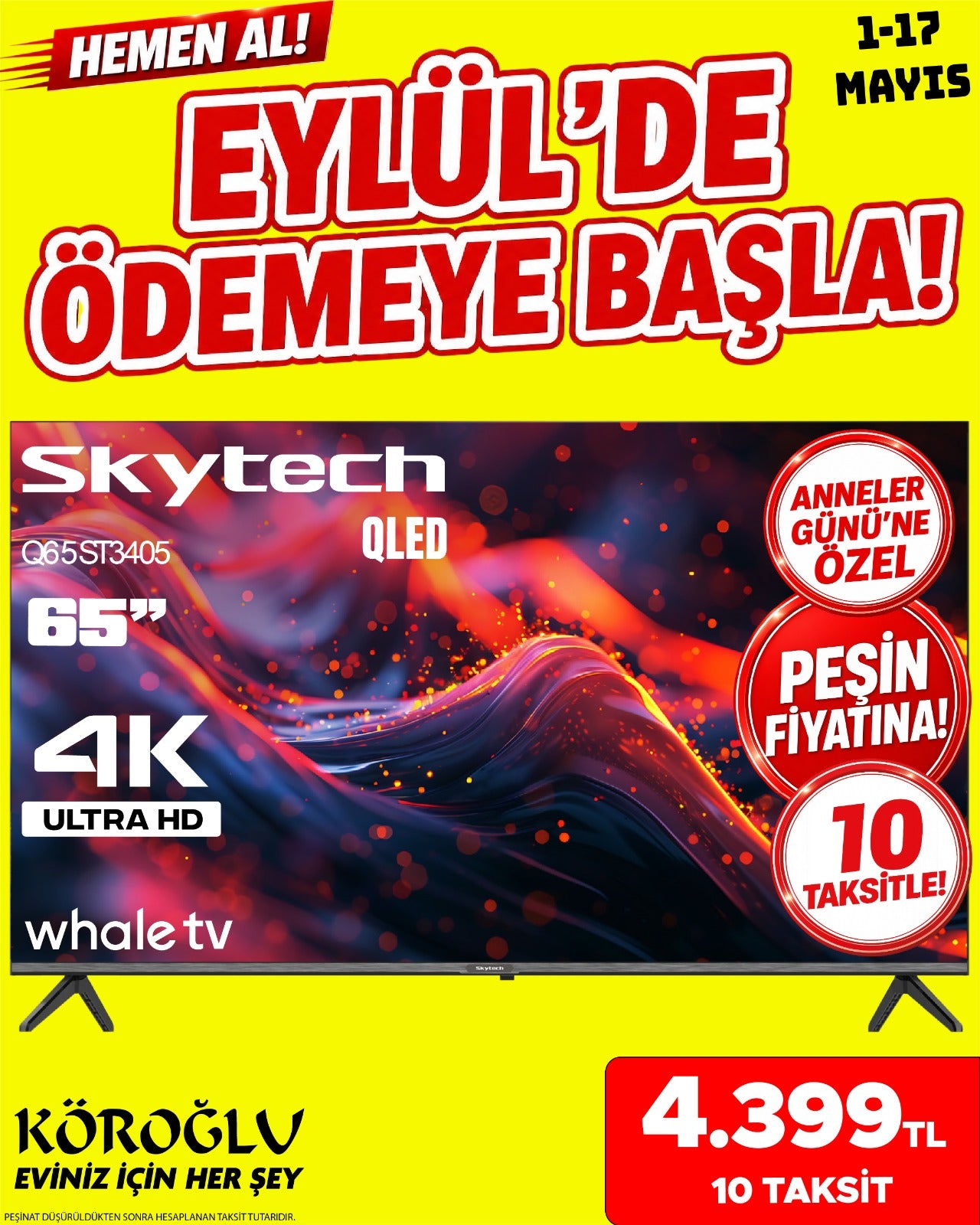 Skytech 65 İnç QLED TV