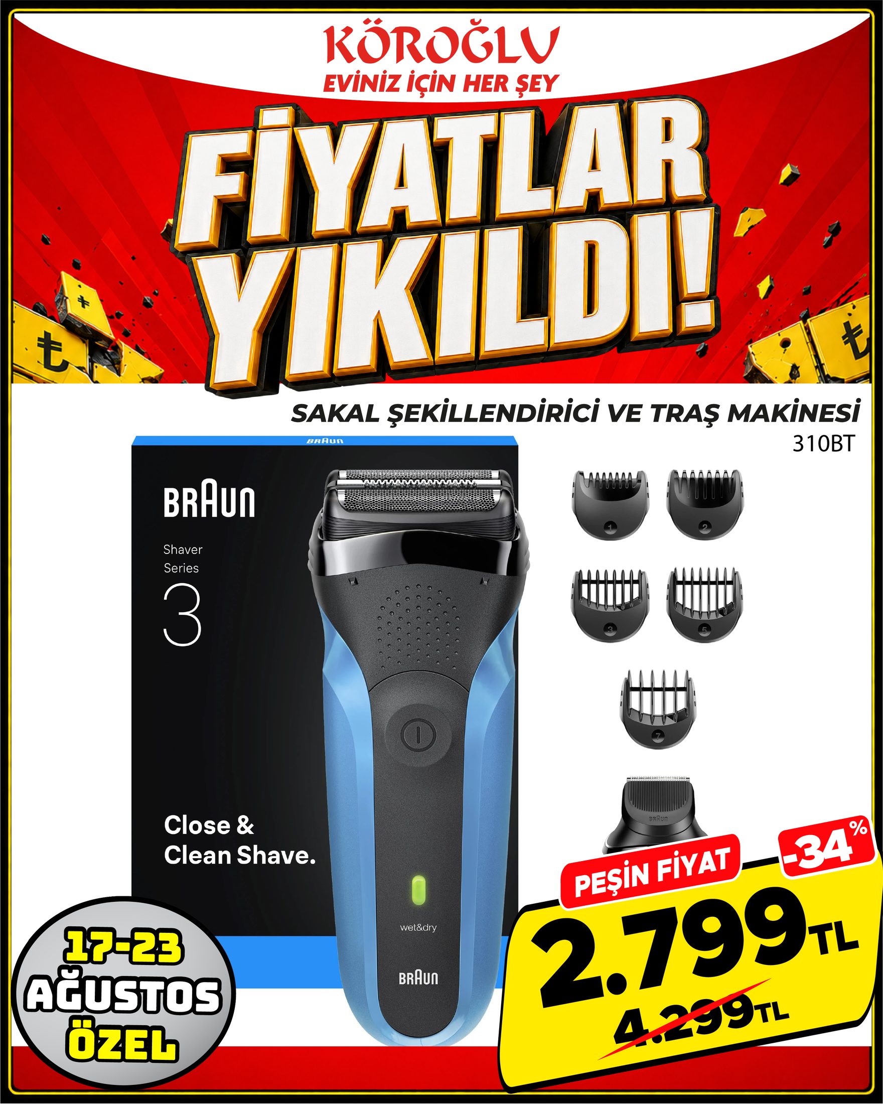 Braun Sakal Şekillendirici ve Tıraş Makinesi 310BT Main image
